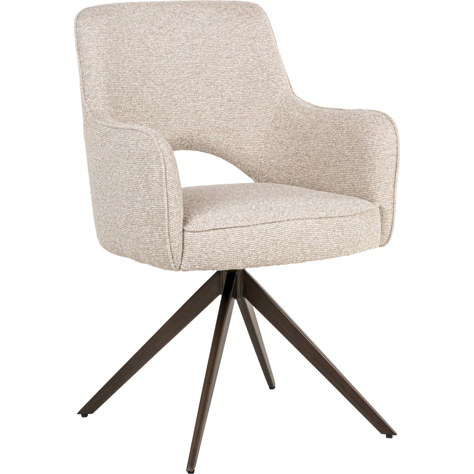 Chaise De Salle À Manger Pivotante Biscotti Courbes Et Confort - Biscotti Beige Clair Texturé