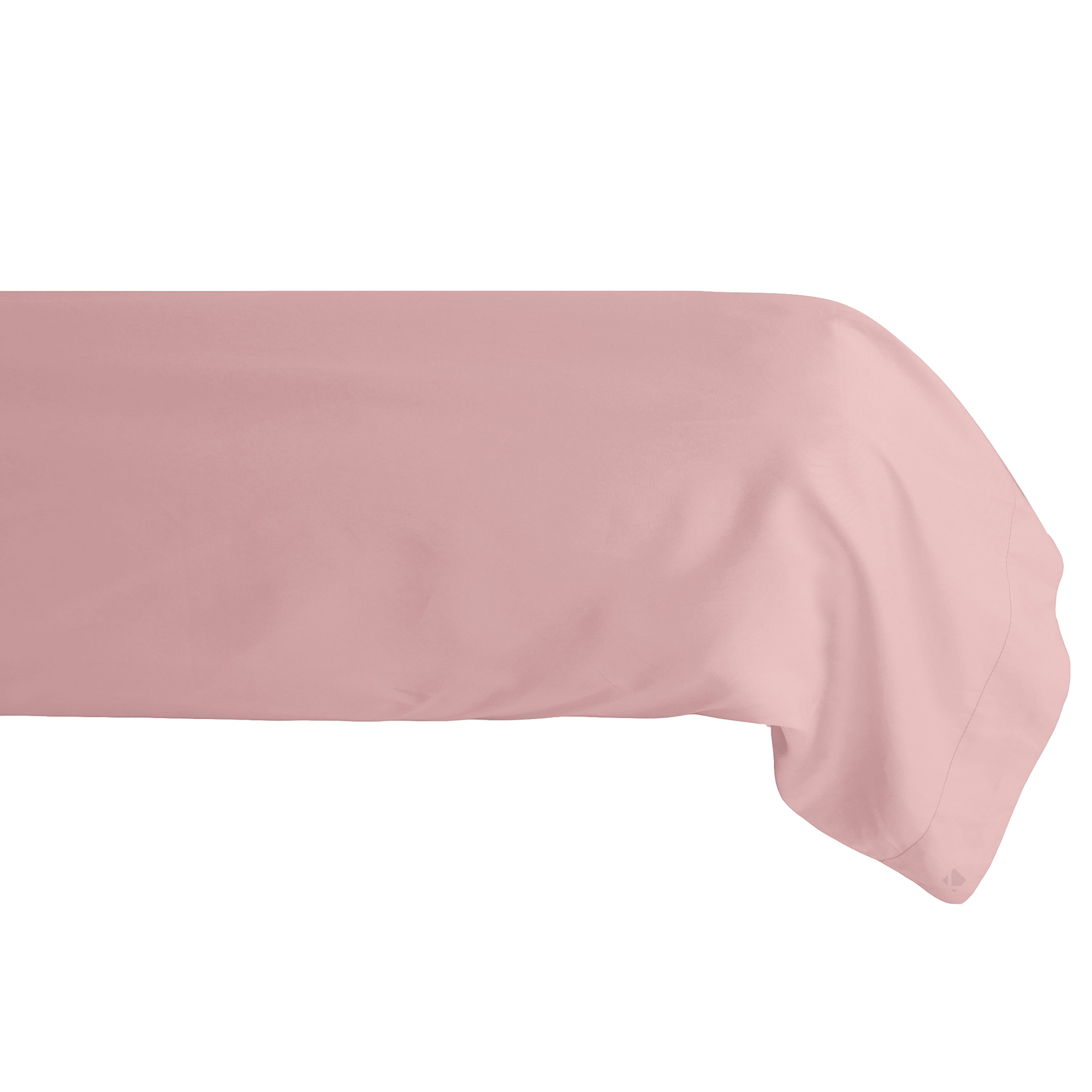 Taie De Traversin 43x190 Cm Percale De Coton Manoir Rose Rose