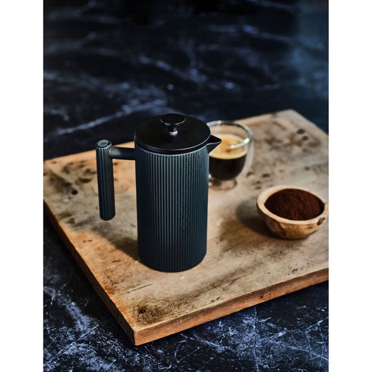 Cafetière À Piston - Cosy & Trendy - Fonte Gris Foncé - Filtration Manuelle - 9x20 Cm