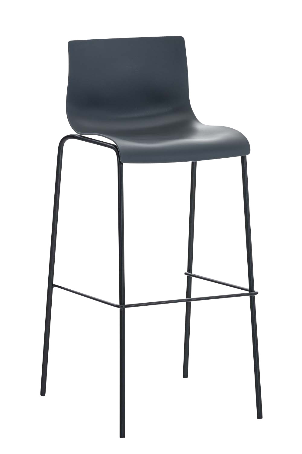 Tabouret De Bar Hoover Structure 4 Pieds Noir Gris