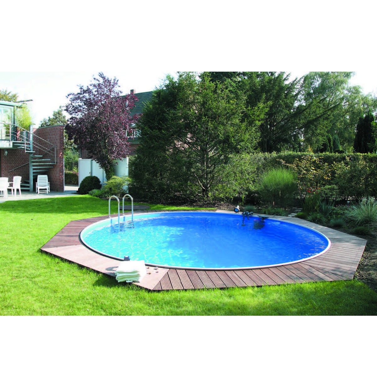 Piscine Acier Enterrée Ronde En Kit 5mx1.5m Edg Wm130