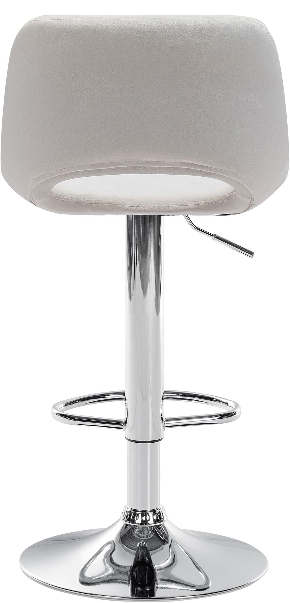 Tabouret De Bar Camden Velours Chrome Crème