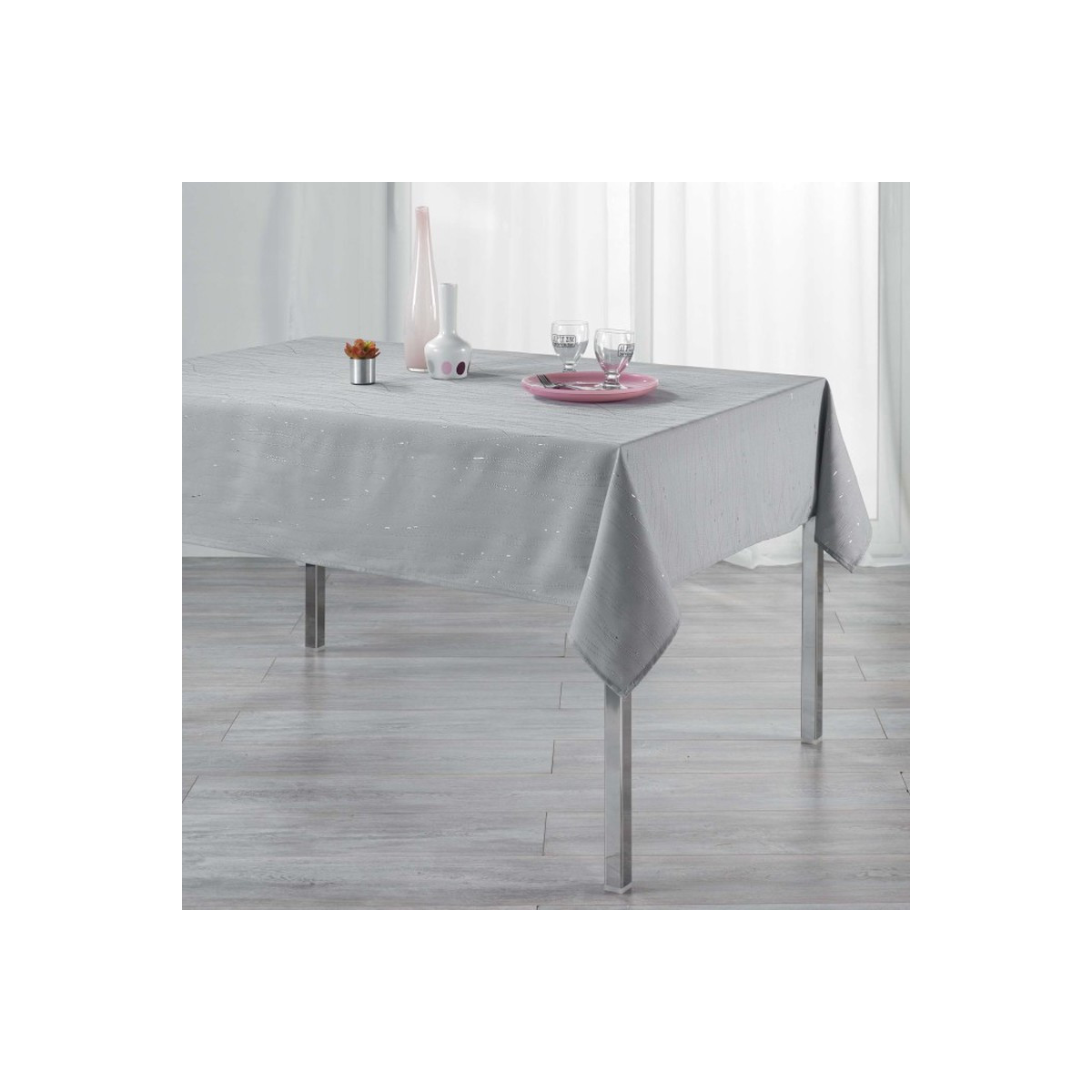 Nappe Rectangulaire "filiane" 140x240cm Gris