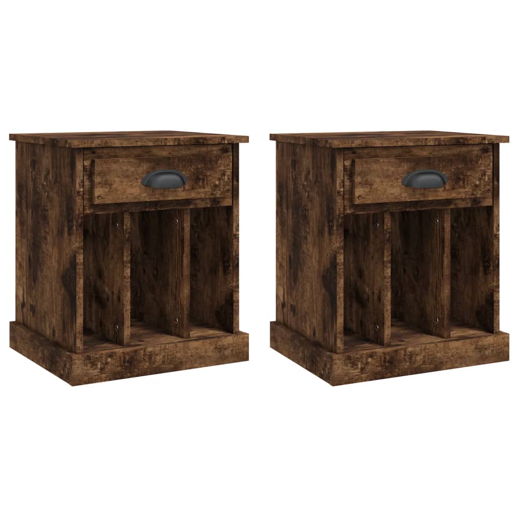 Lot De 2 Tables De Chevet Avec Tiroir Et 3 Compartiments 43 X 36 Dec035139