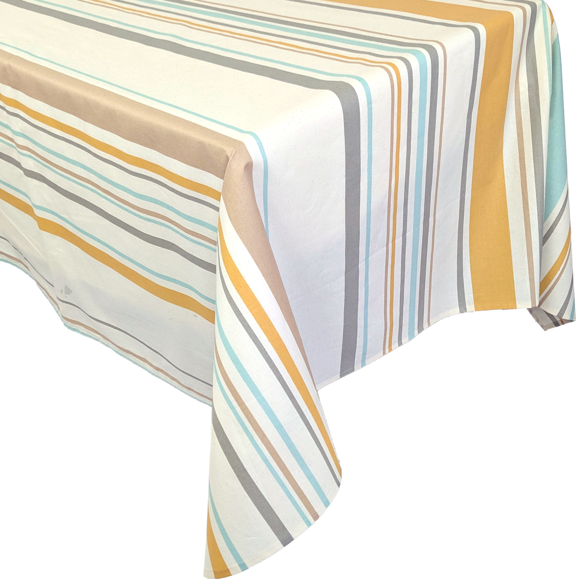Nappe Carré 170x170 Cm Coton Zoé Beige Moutarde