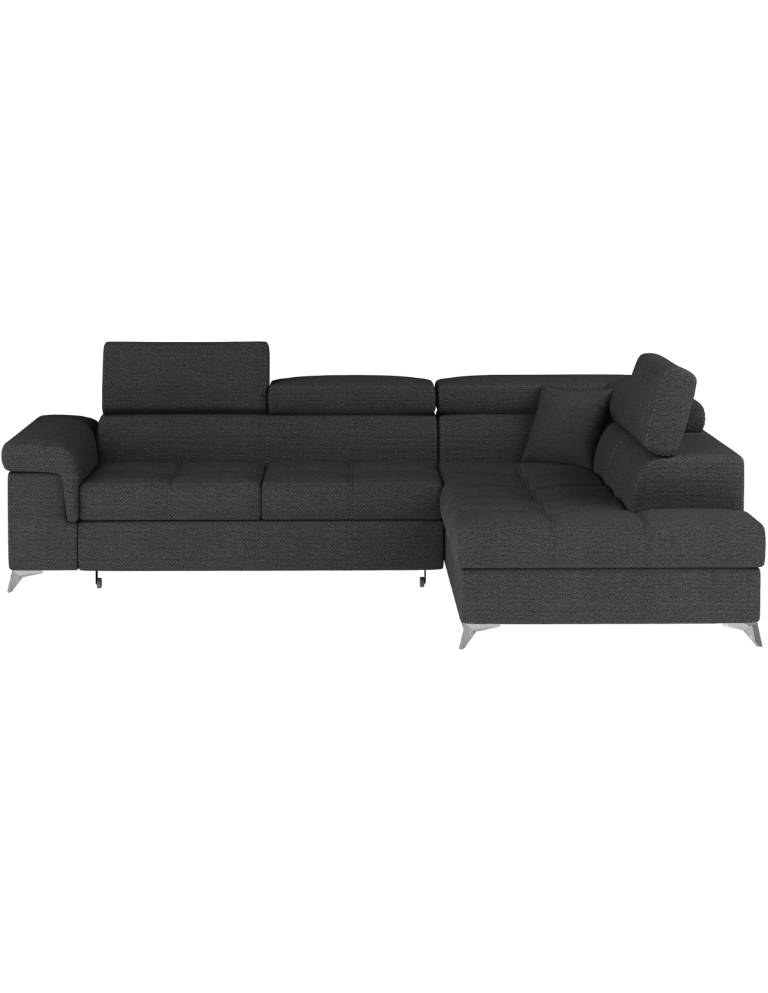 Canapé D'Angle Convertible Palazzo 4 Places Gris Foncé - Angle Droit Avec 1 Coussin
