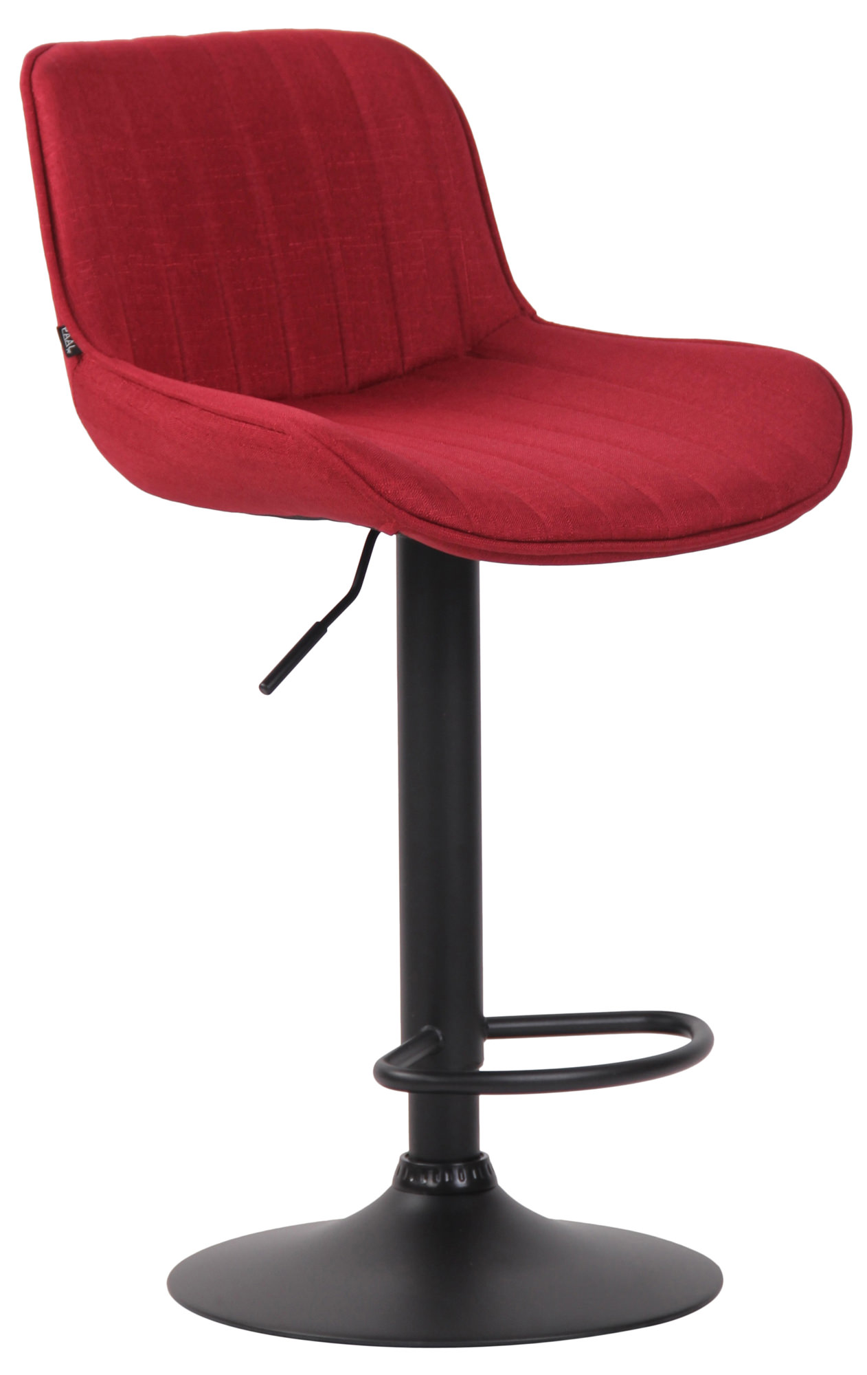 Tabouret De Bar Lentini Tissu Noir Rouge