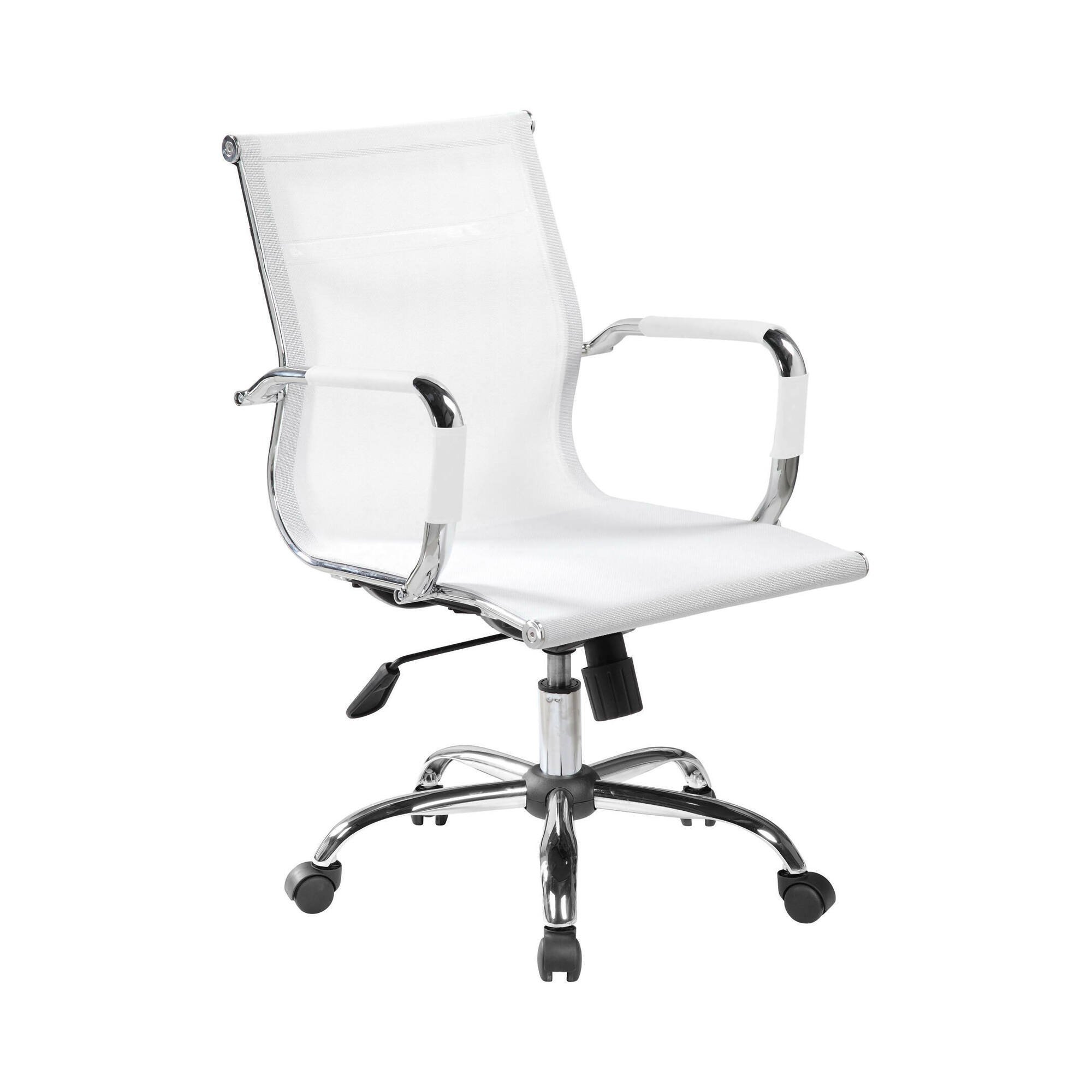 Chaise De Bureau,blanc,62x54h102 Cm