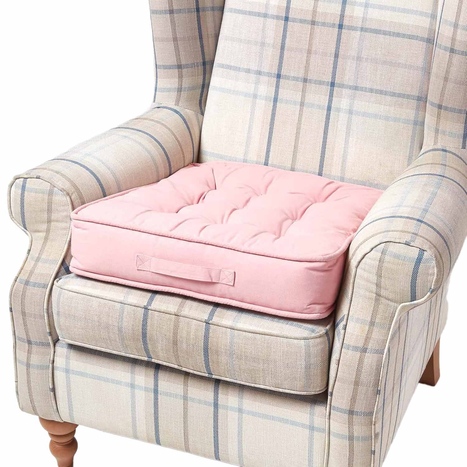 Coussin D'assise Rehausseur En Coton Rose, 50x50x10cm - Homescapes