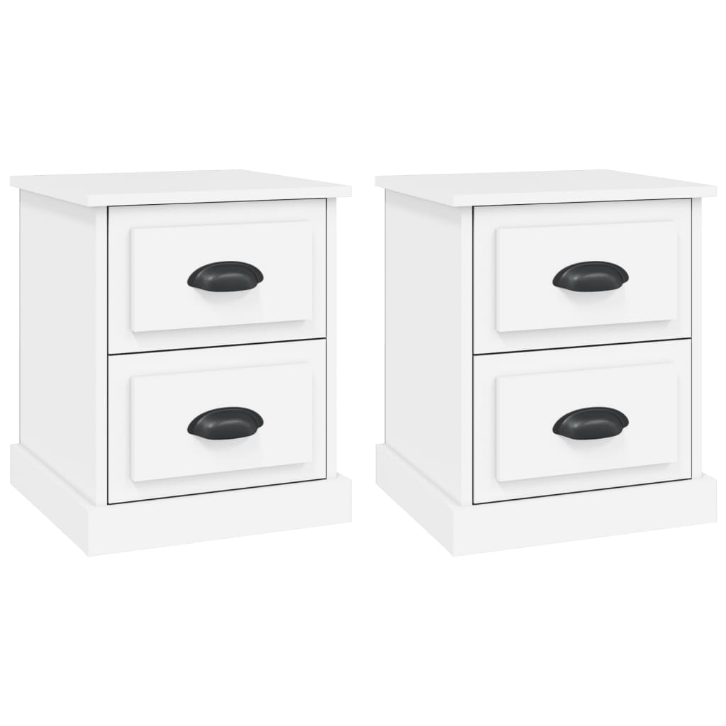 Lot De 2 Tables De Chevet Avec Tiroirs 39 X 39 X 47,5 Cm Dec034879