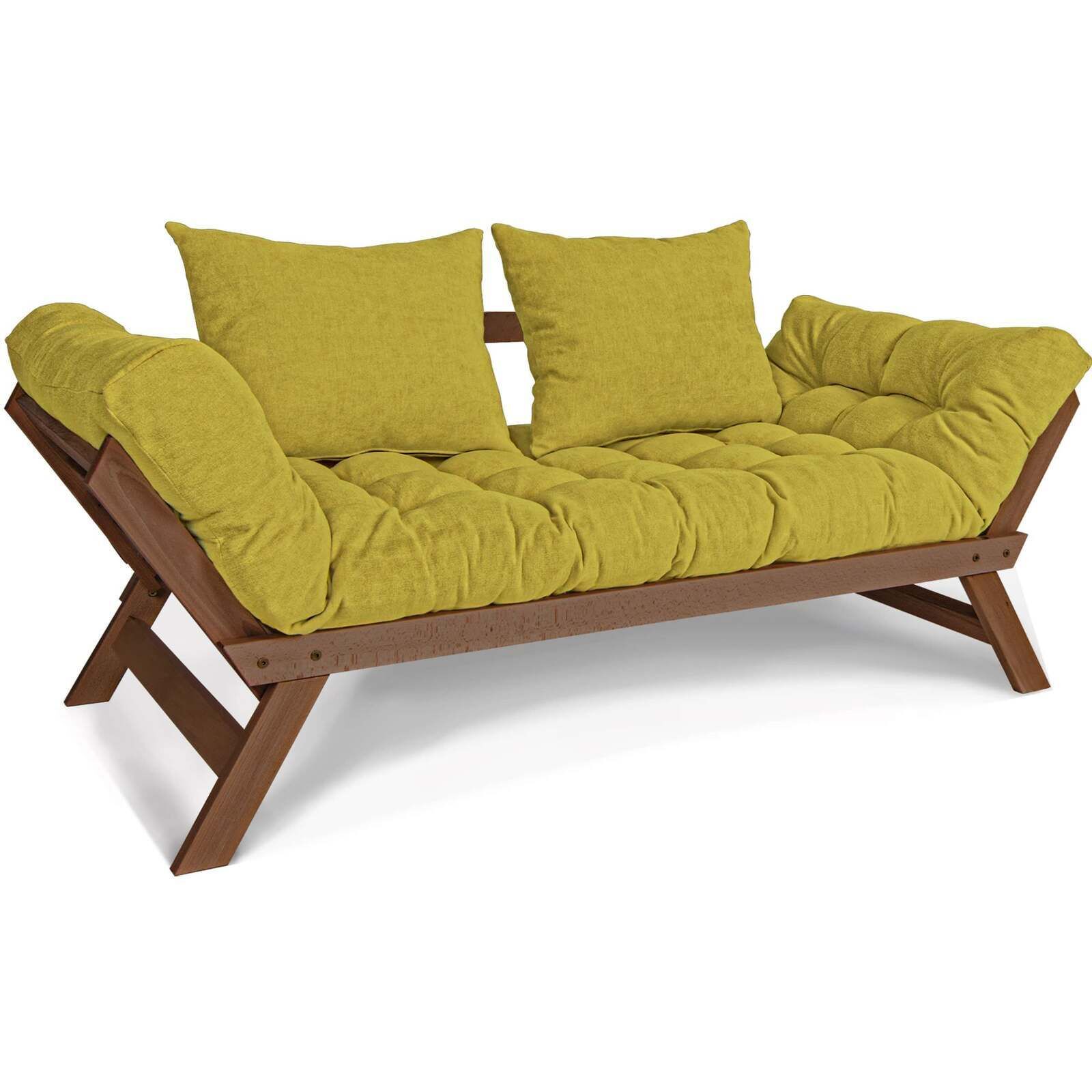 Canapé Lit Allegro - 80 X 203 Cm - Bois Clair Et Marron
