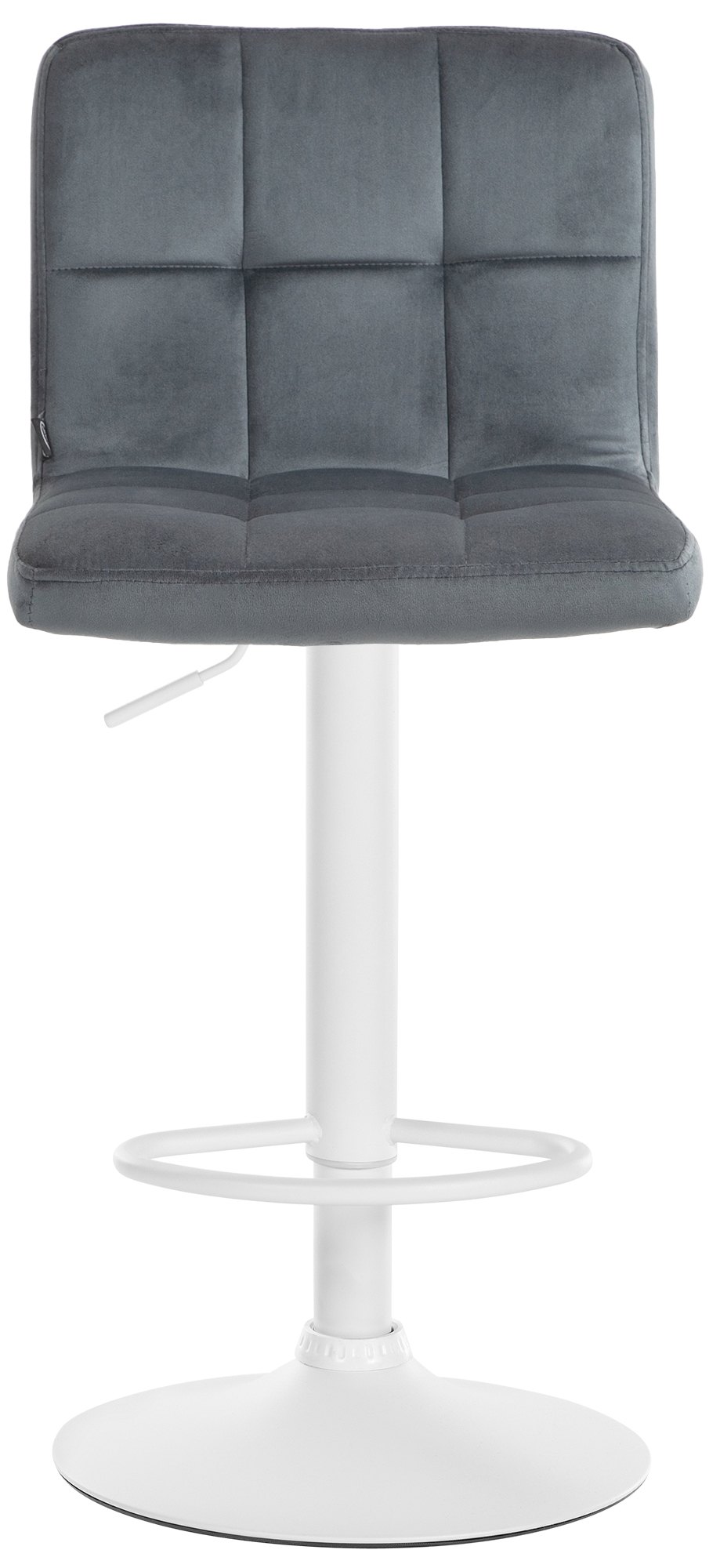 Tabouret De Bar Peru Velours Blanc Gris Foncé