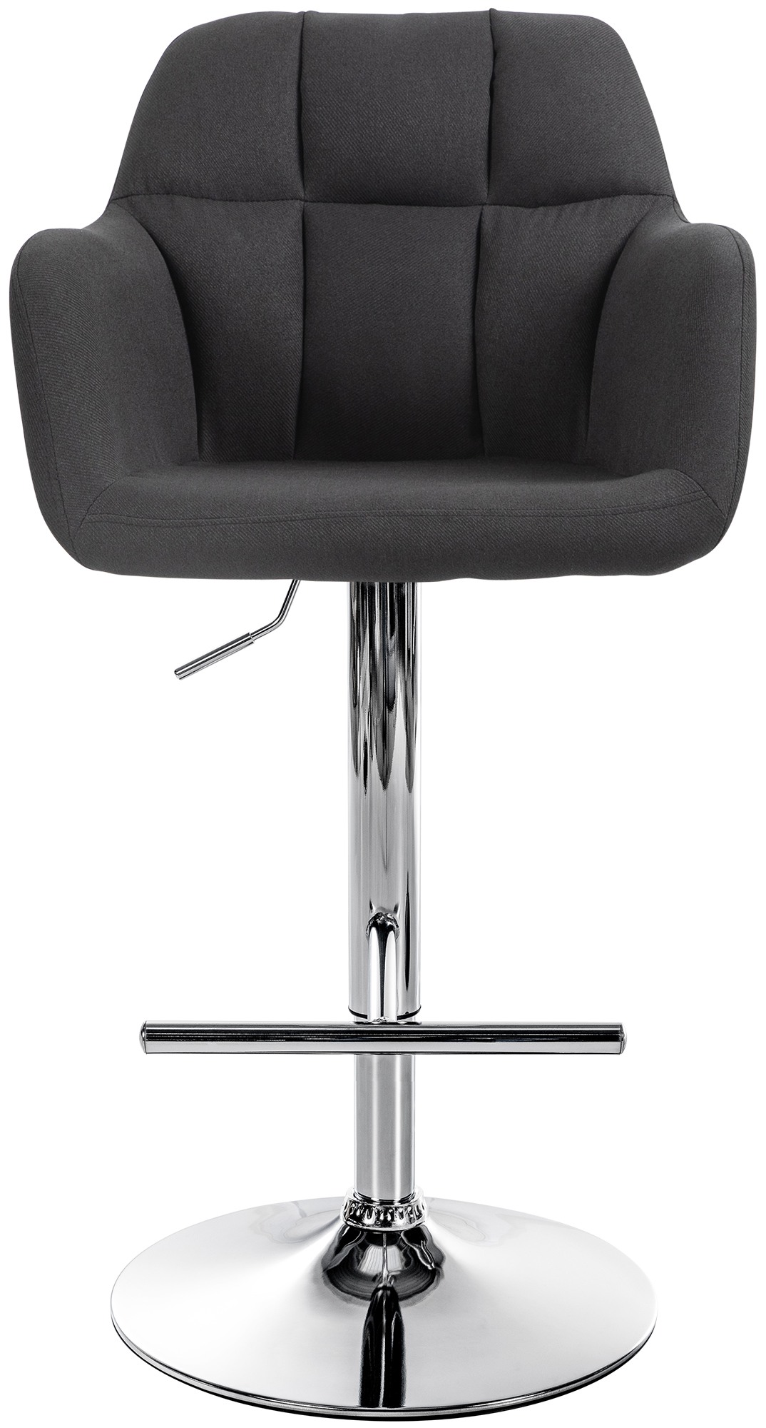 Tabouret De Bar Natoma Tissu Chromé Noir