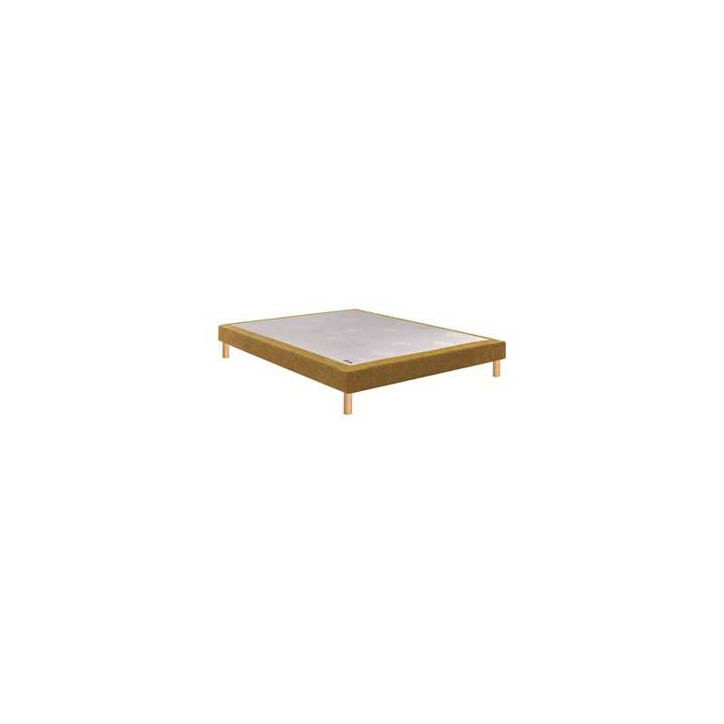 Epeda Noyer Ocre Sommier Tapissier Ferme 2 Places 160x190 Hauteur 15 Cm