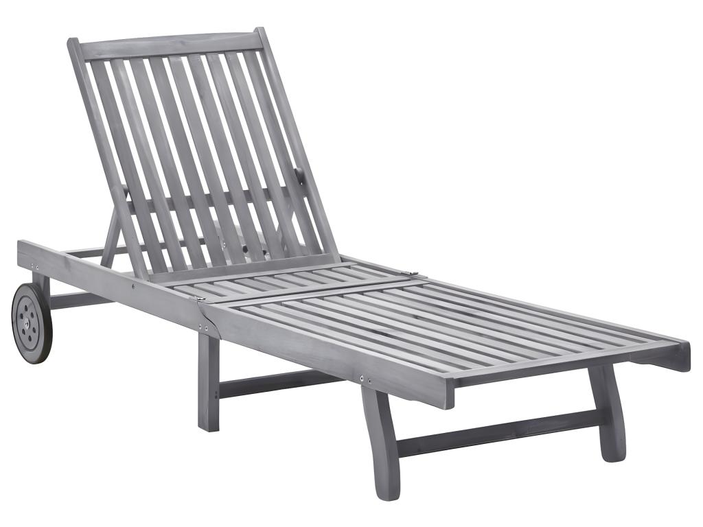Transat Chaise Longue Bain De Soleil Lit De Jardin Terrasse Meuble D'extérieur Bois D'acacia Solide 02_0012703