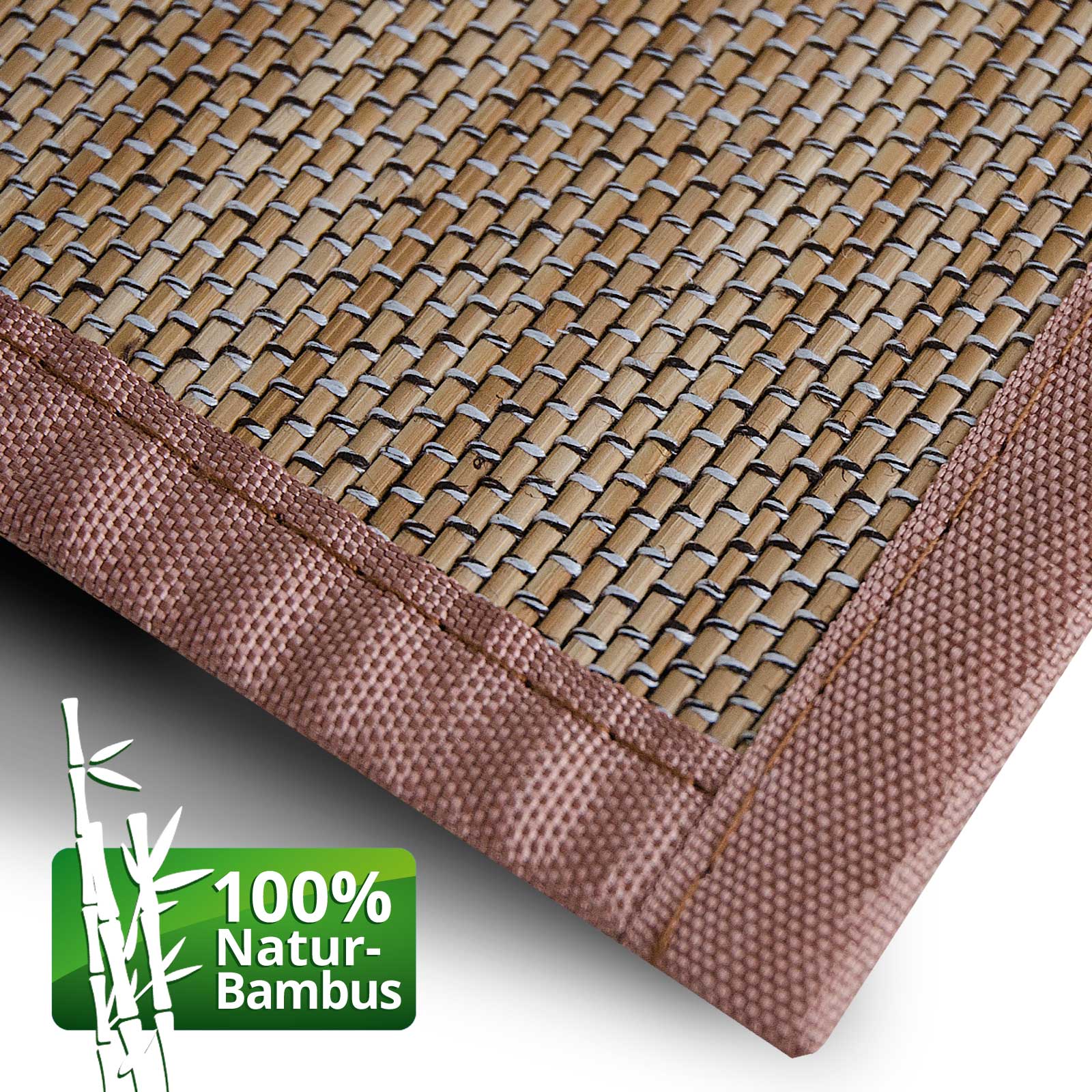 Tapis En Bambou Panda Enroulable Marron 70 X 200 Cm - Floordirekt