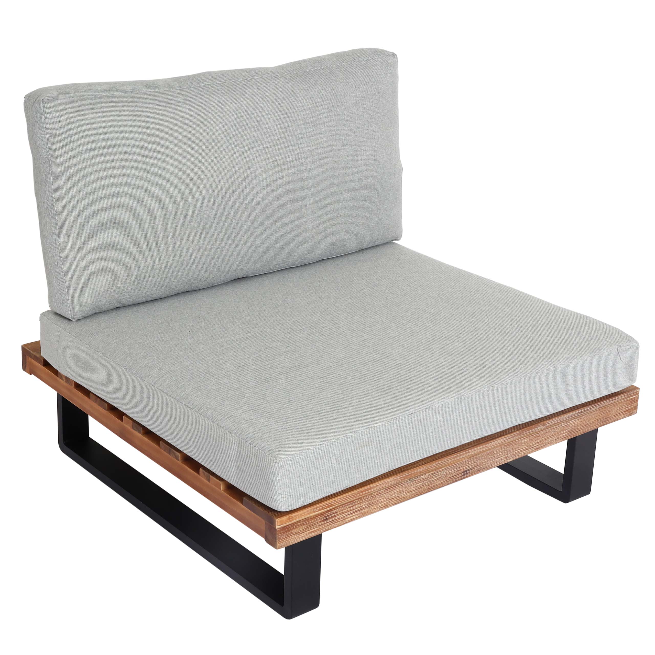 Fauteuil Lounge Jardin En Aluminium Et Bois D'acacia Confort Et Élégance 04_0006844