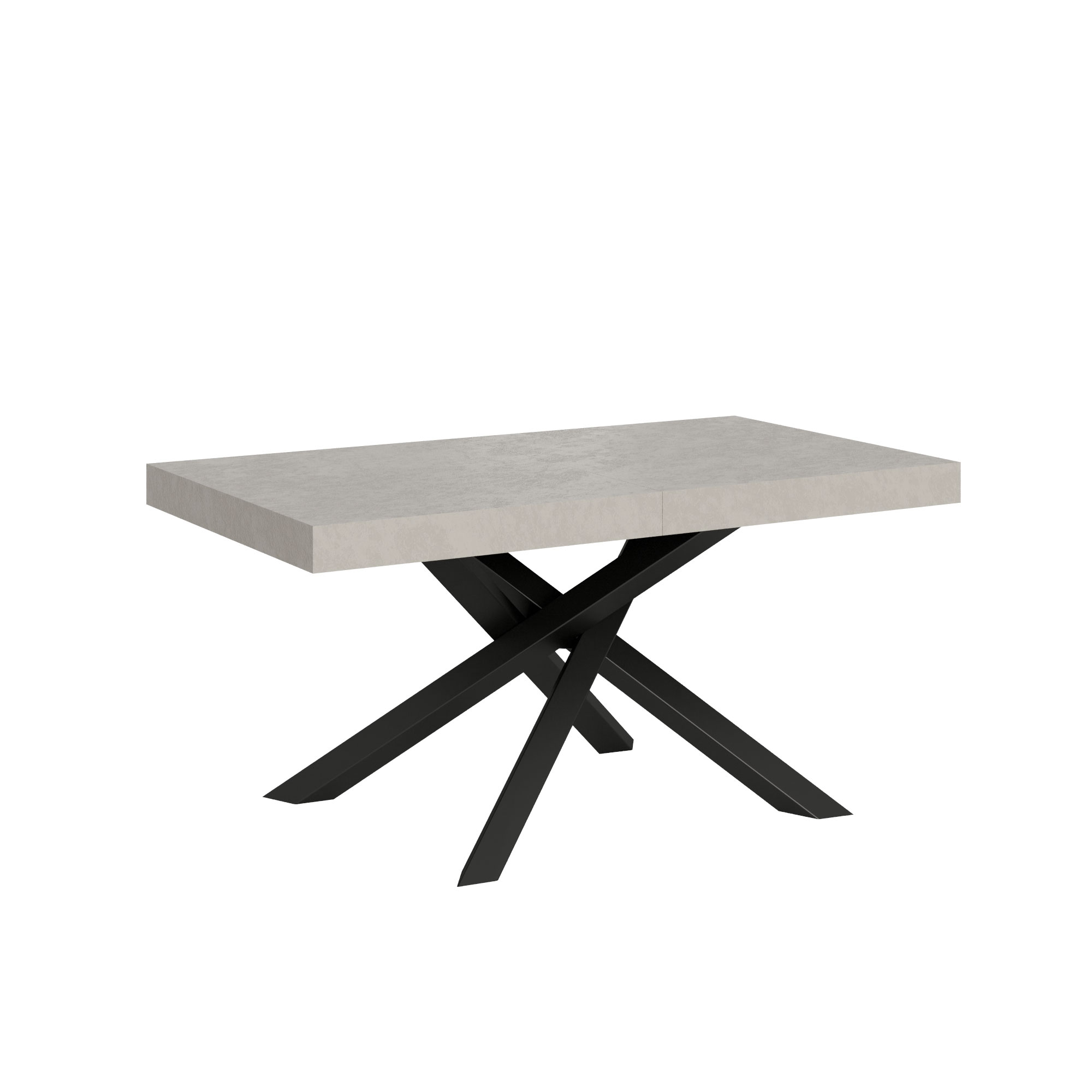 Table Extensible Volantis Cashmere 160/264x90 Cm Avec Pieds Anthracite