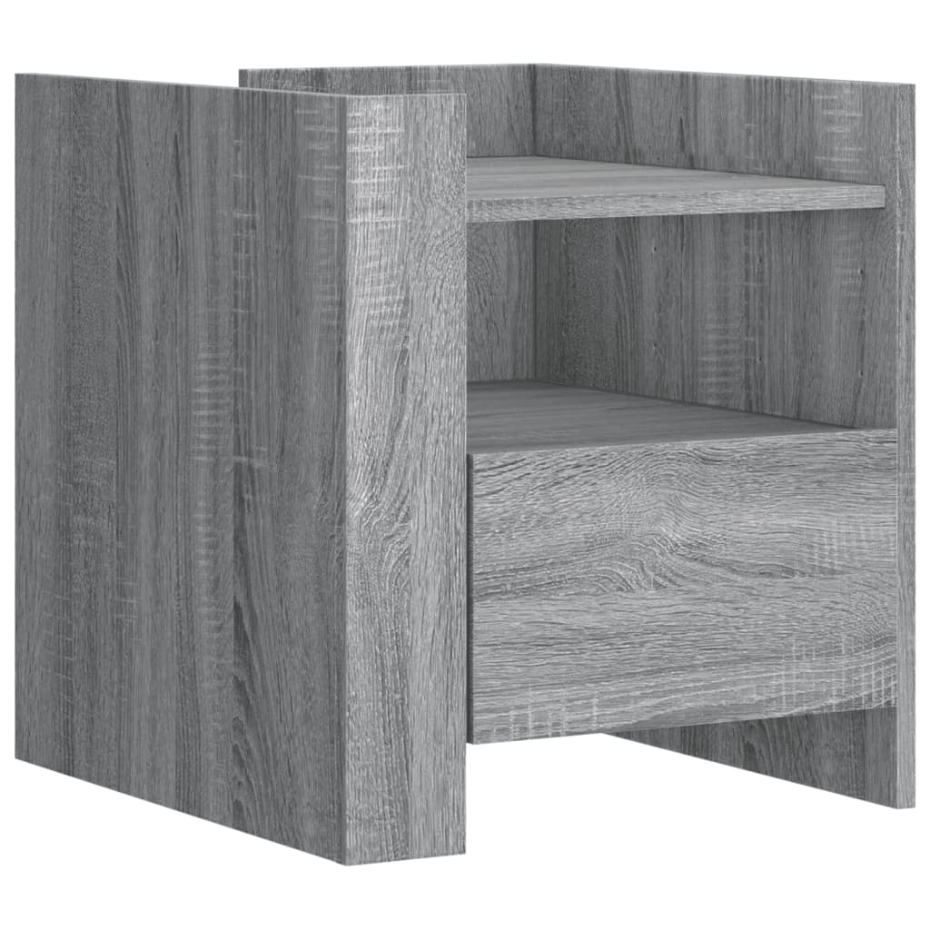 Table De Chevet Avec Étagère Et Tiroir 45 X 50 X 50 Cm Bois Dec034672