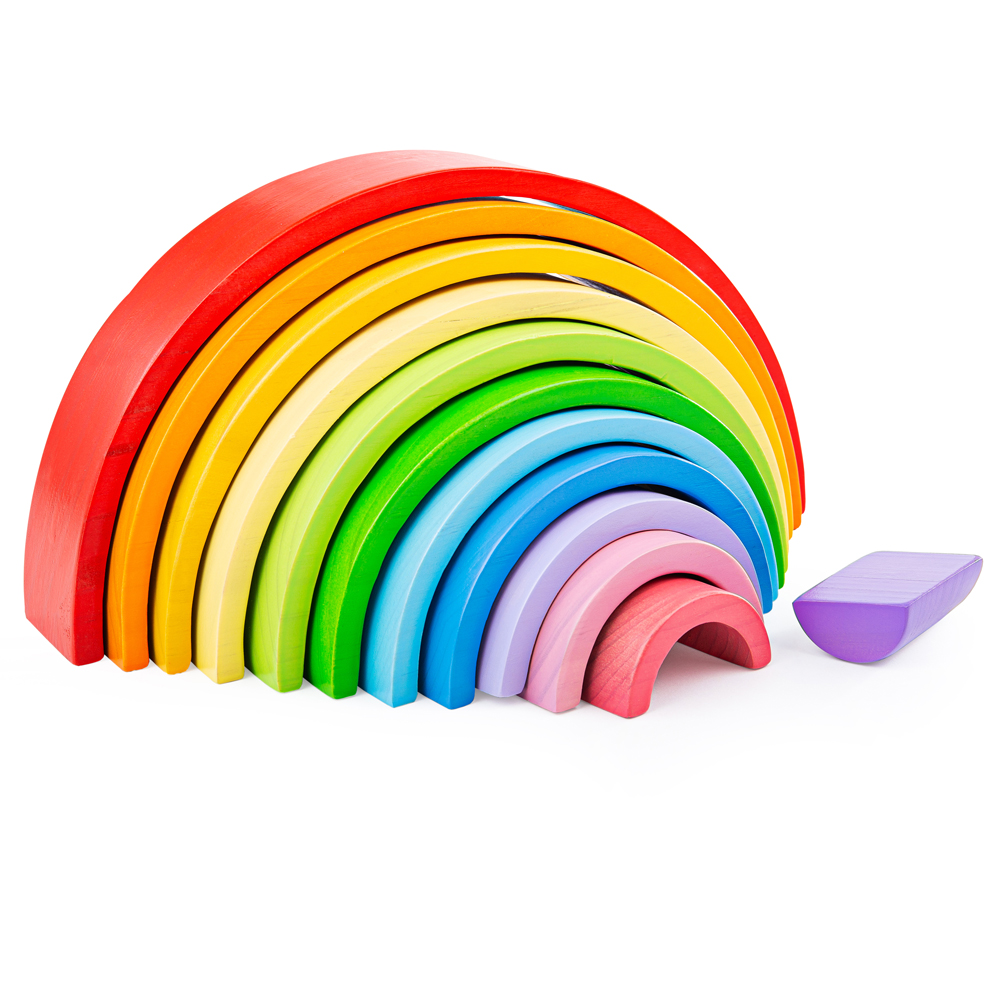 Bigjigs Toys, Arches Arc-en-ciel Empilables - Grand, Adapté Aux ges Dès 18 Mois