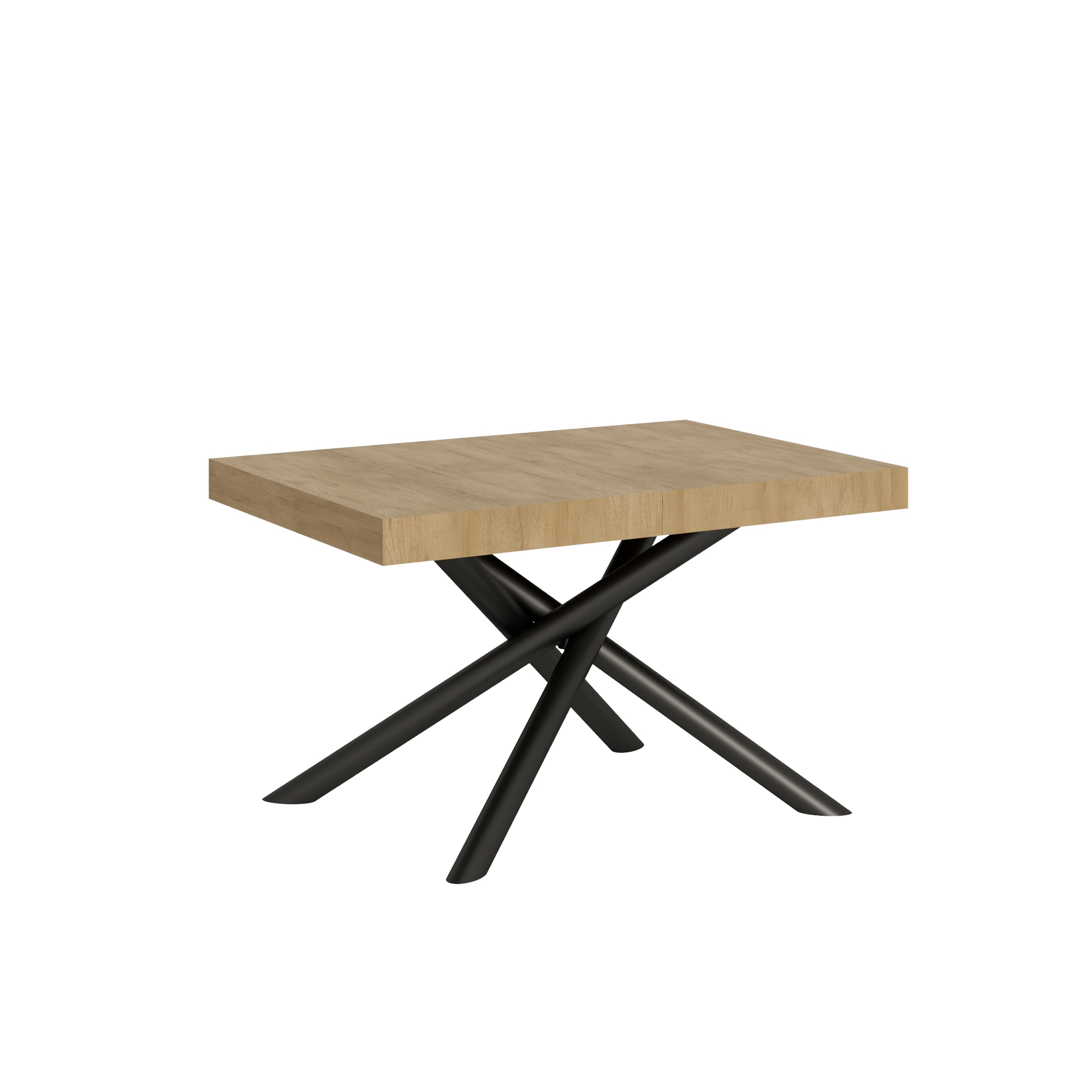 Table Extensible 140/400x90 Cm Famas Chêne Nature Pieds Anthracite
