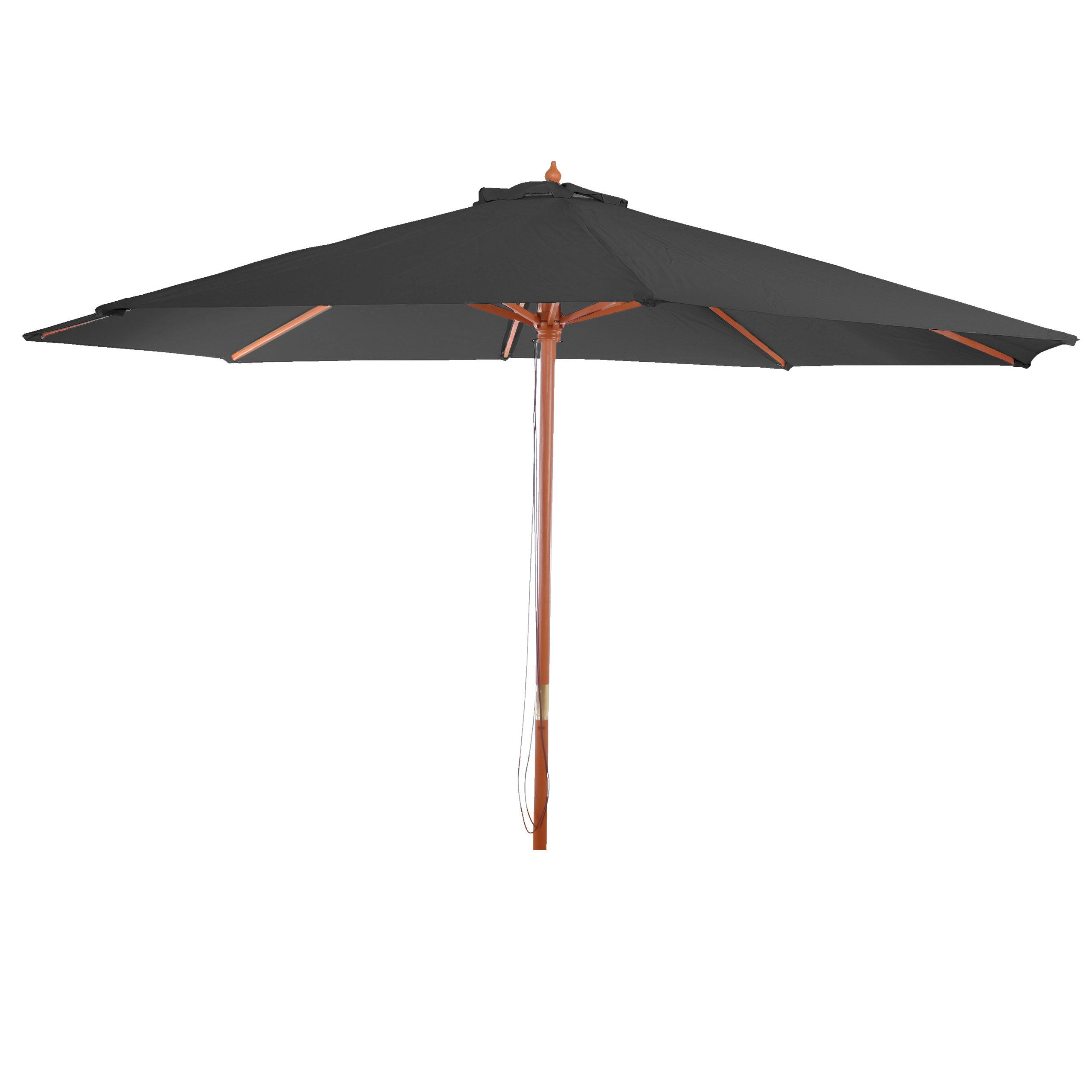 Décoshop26 04_0003821 Parasol De Terrasse Parasol De Plage Rond Noir, Marron
