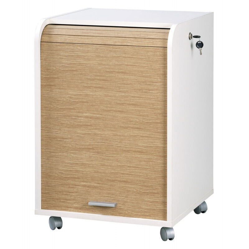 Caisson Bureau Beaux Meubles Pas Chers 47,2 X 69,2 X 47 Cm Blanc Chêne Naturel