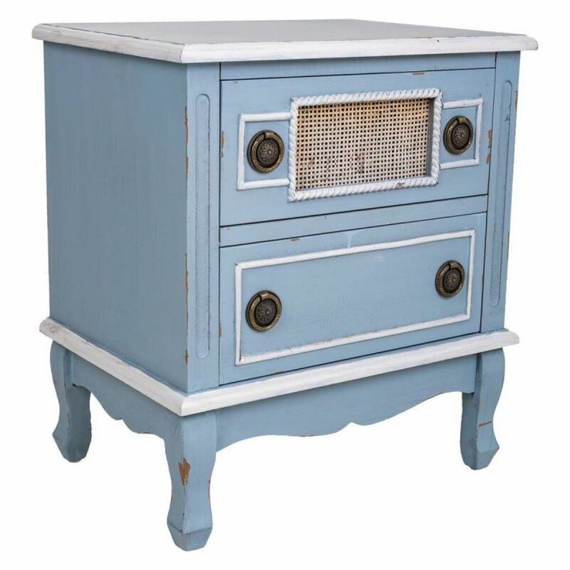 Table De Nuit Alexandra House Living Bleu 36 X 56 X 50 Cm