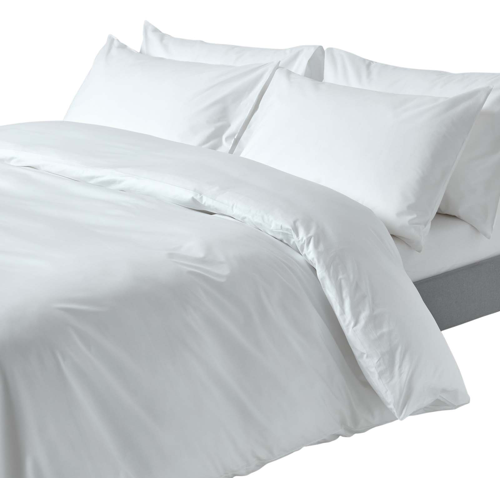 Parure De Lit 230x220cm - Coton Égyptien 200tc - Blanc - Homescapes