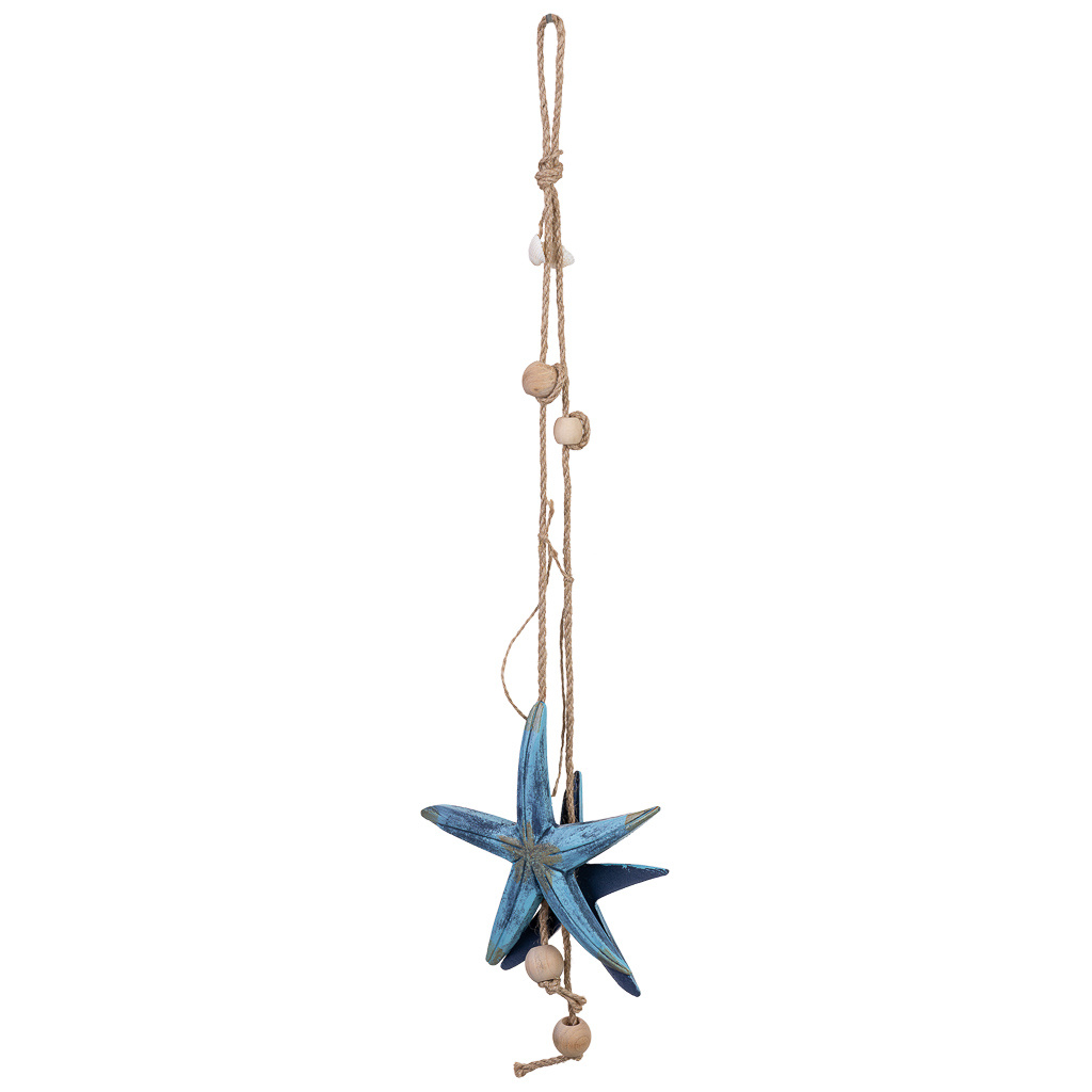 Carillon Éolien En Bois Bleu, 17 X 3 X 63 Cm (h)