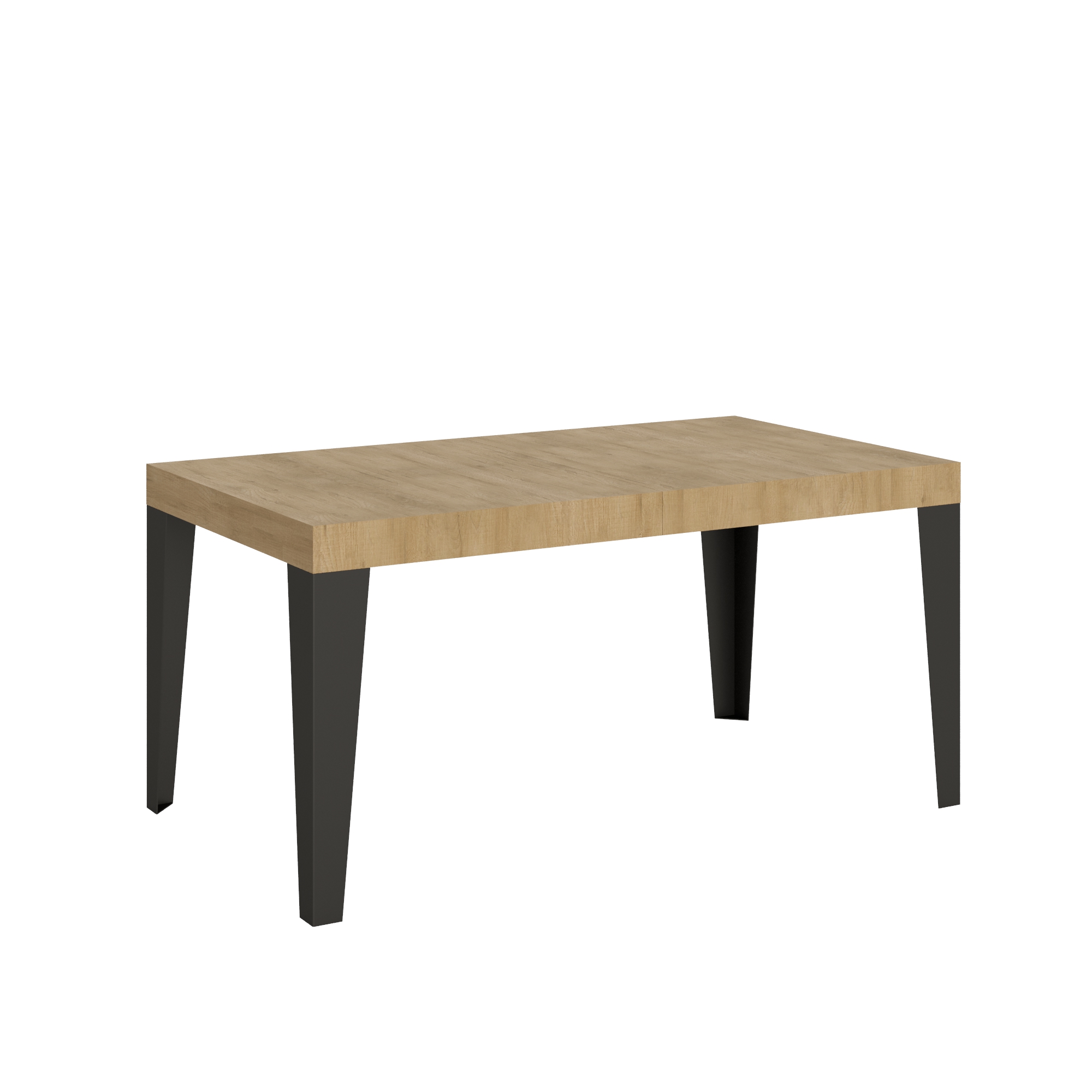 Table Extensible 90x160/264 Cm Chêne Flammé Nature Structure Anthracite