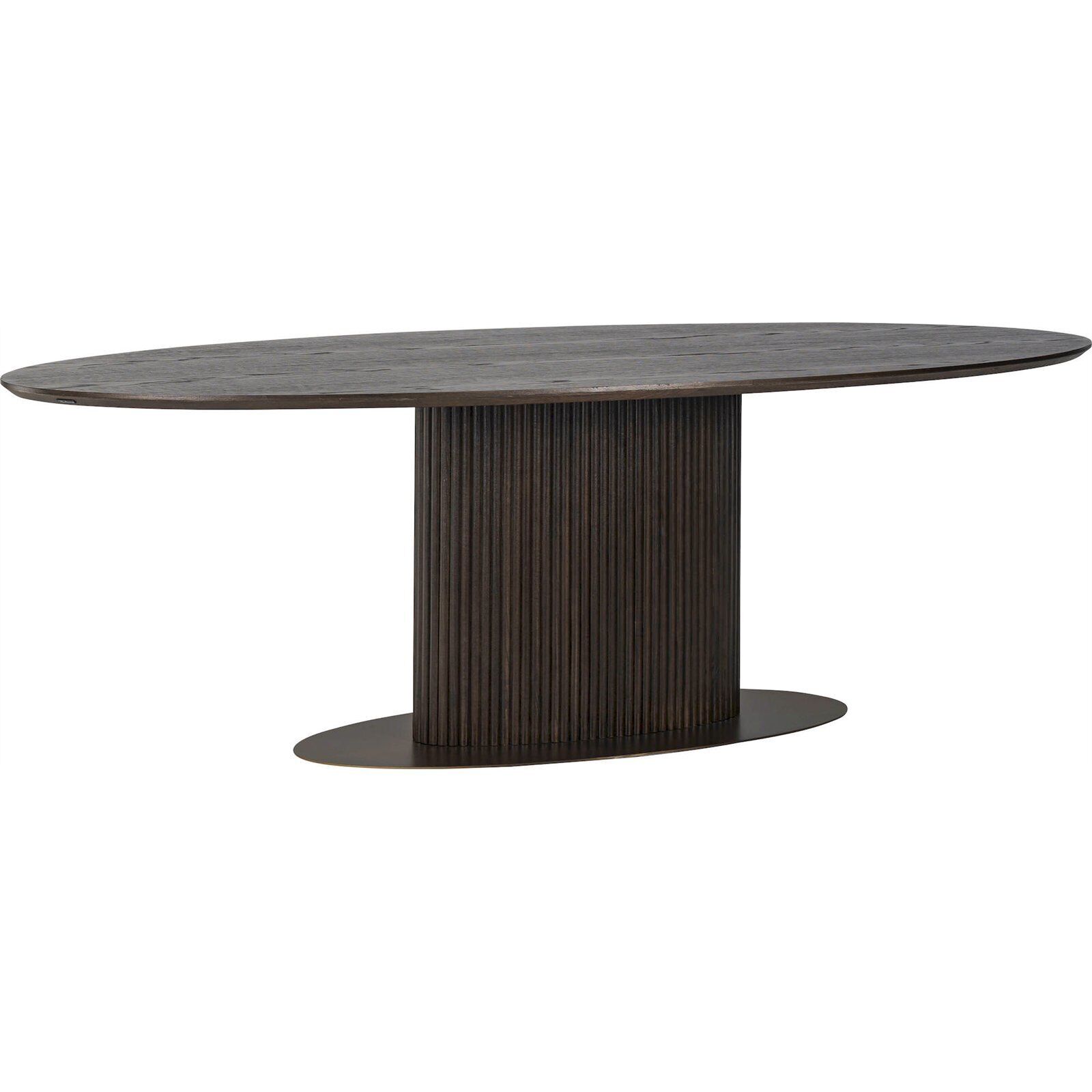 Table De Salle À Manger Ovale Design Bois Foncé Stylé - Brun