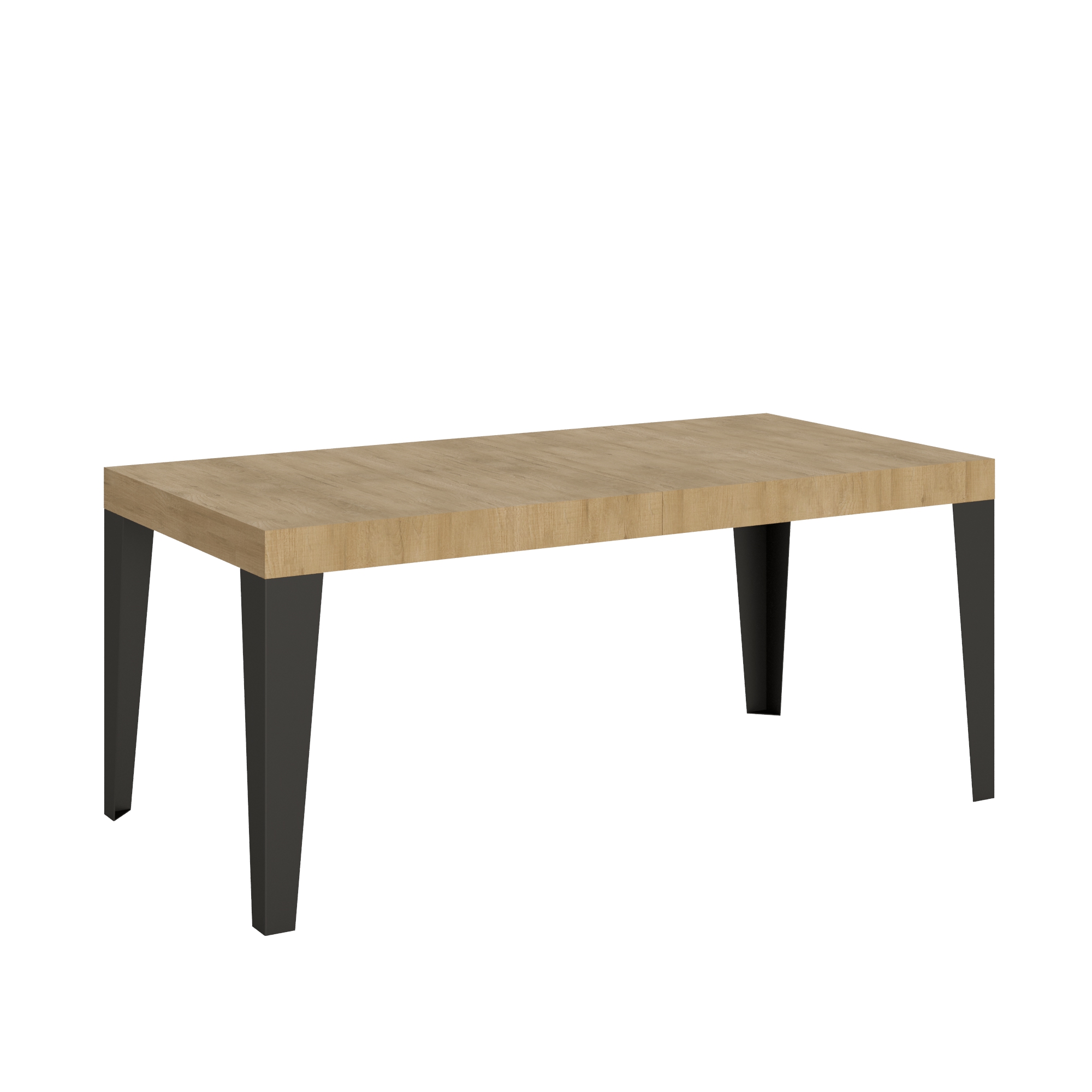Table Extensible 90x180/440 Cm Chêne Flammé Nature Structure Anthracite
