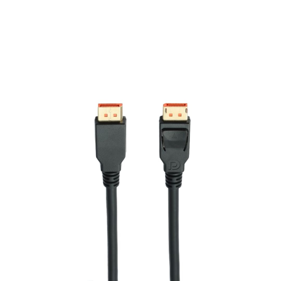 Câble Displayport 2.1 Mâle/mâle Avec Verrouillage - Connecteurs Plaqués Or - Certifié Vesa - 80gbps - 16k@60hz - 1m - N