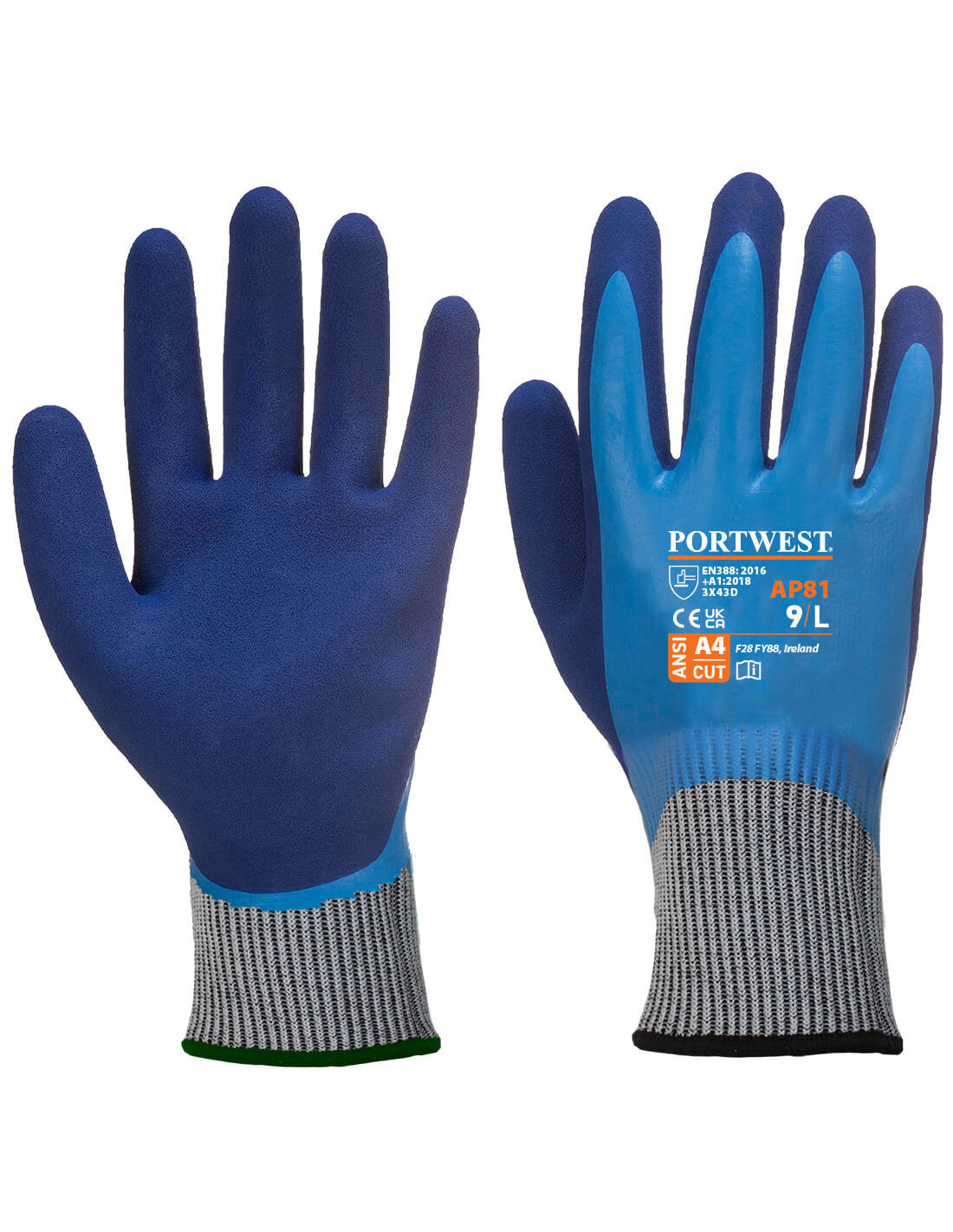 Gant Anticoupure Liquid Pro Hr Cut Couleur: Bleu Taille S - Portwest
