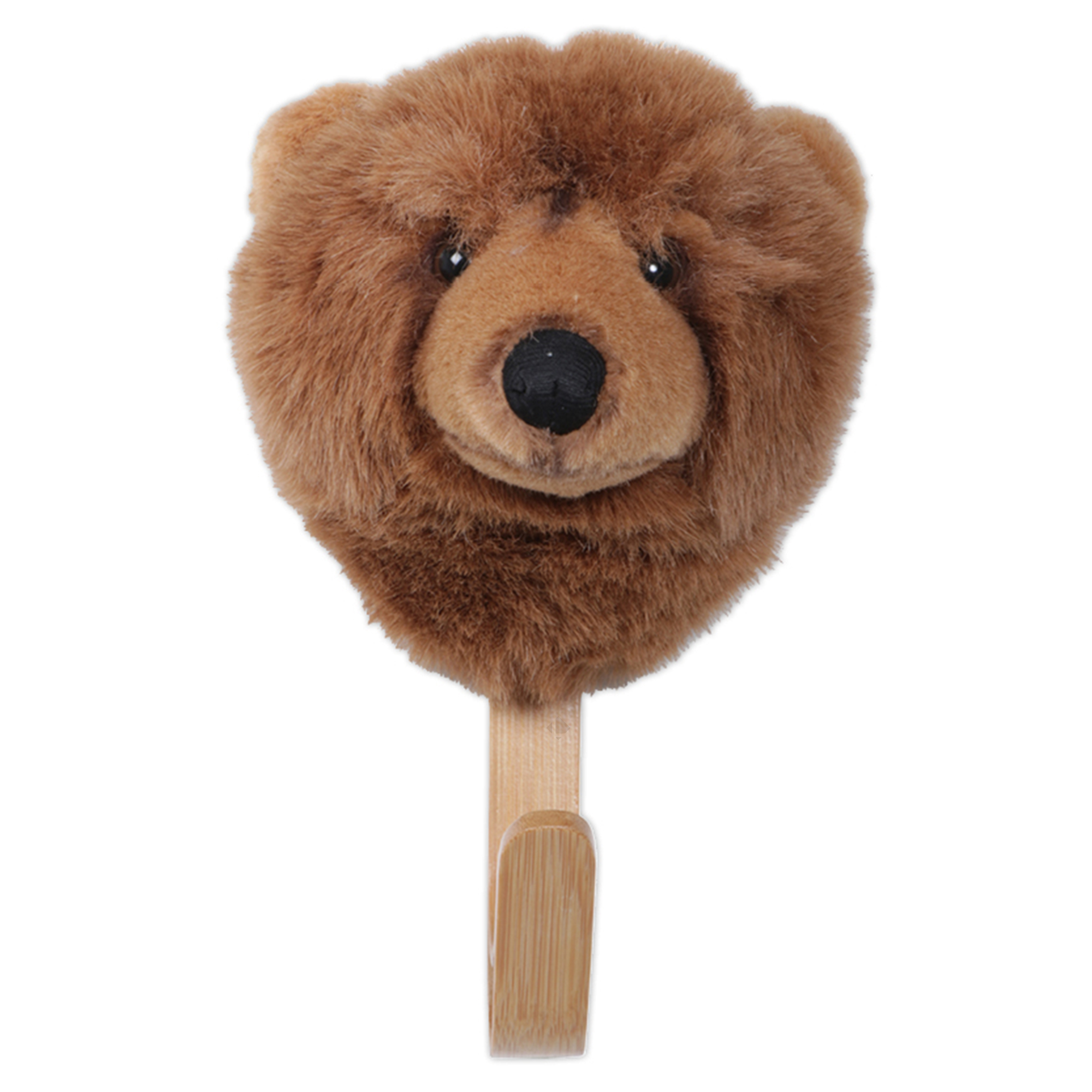 Porte Manteau Mural En Acrylique 23x13 Cm Ours Brun Collection Soft Animal