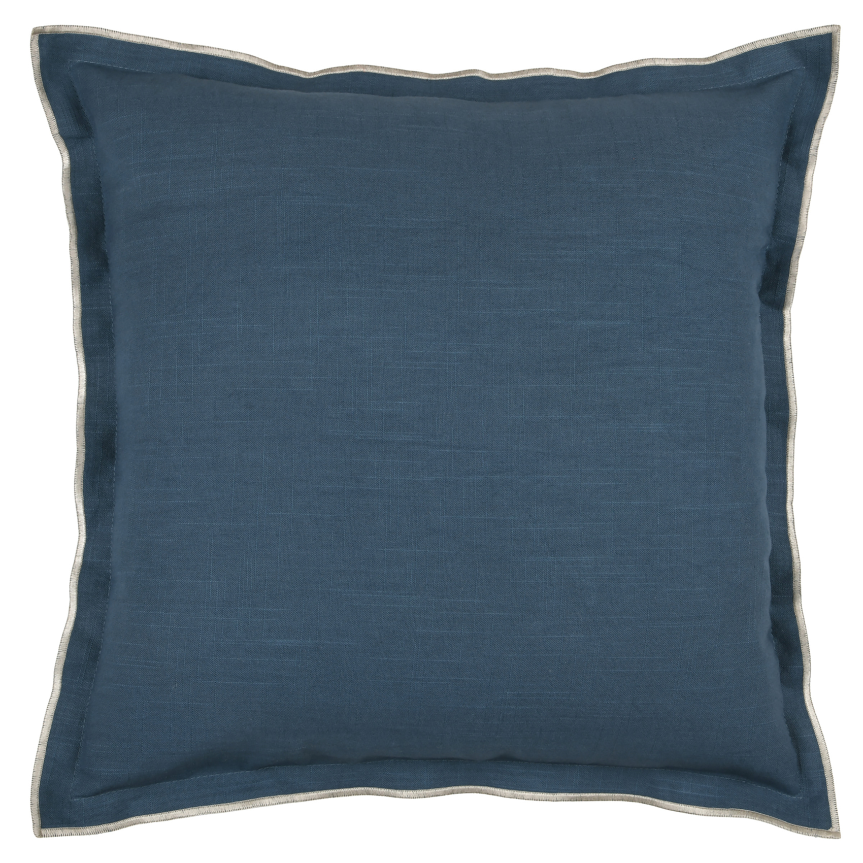 Coussin Coton Volant Plat Feston Noir Bleu 45x45 Cm