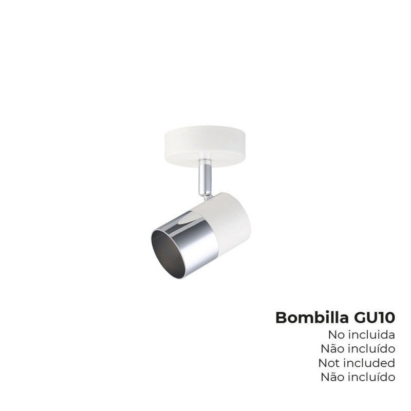 Applique Pour 1 Ampoule Gu-10 Blanc Argenté