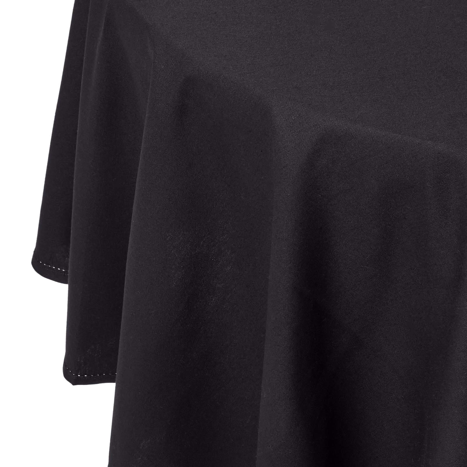 Nappe De Table Ronde En Coton Unie Noir - 178cm - Homescapes