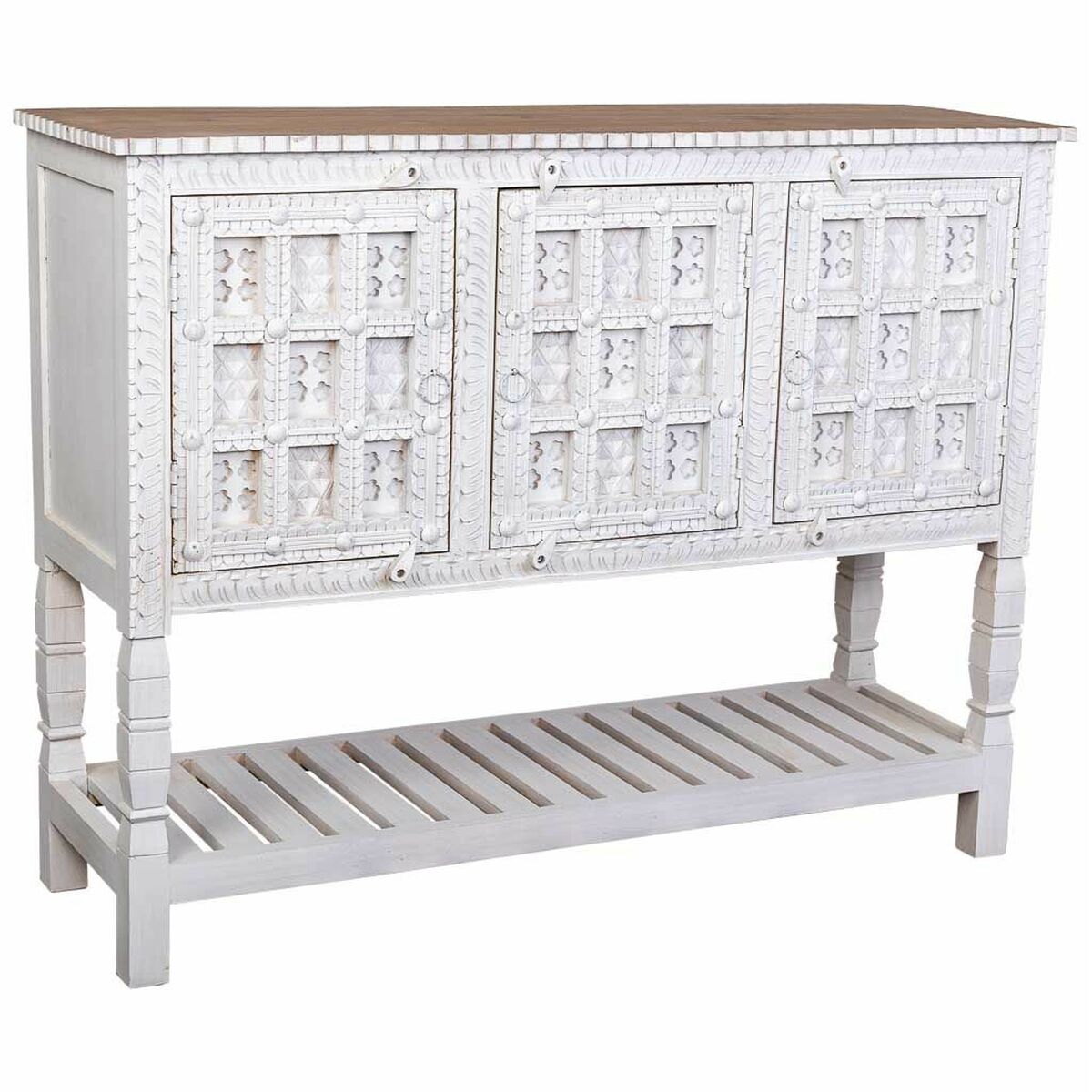 Buffet Alexandra House Living Blanc Naturel Bois De Manguier 42 X 130 X 101 Cm