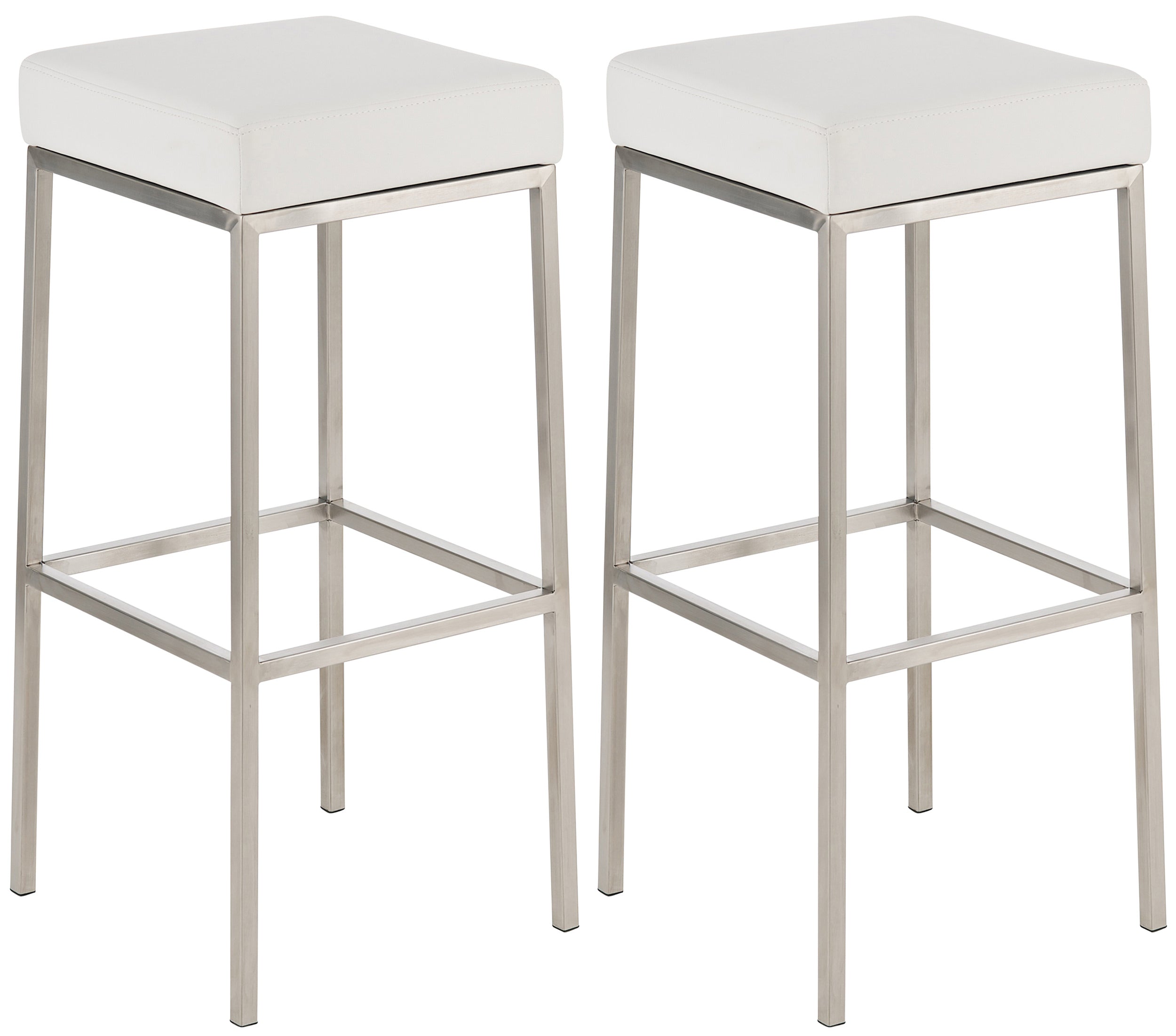 Lot De 2 Tabourets De Bar Avec Repose-pieds Design Simple Hauteur 85 Cm En 10_0004372