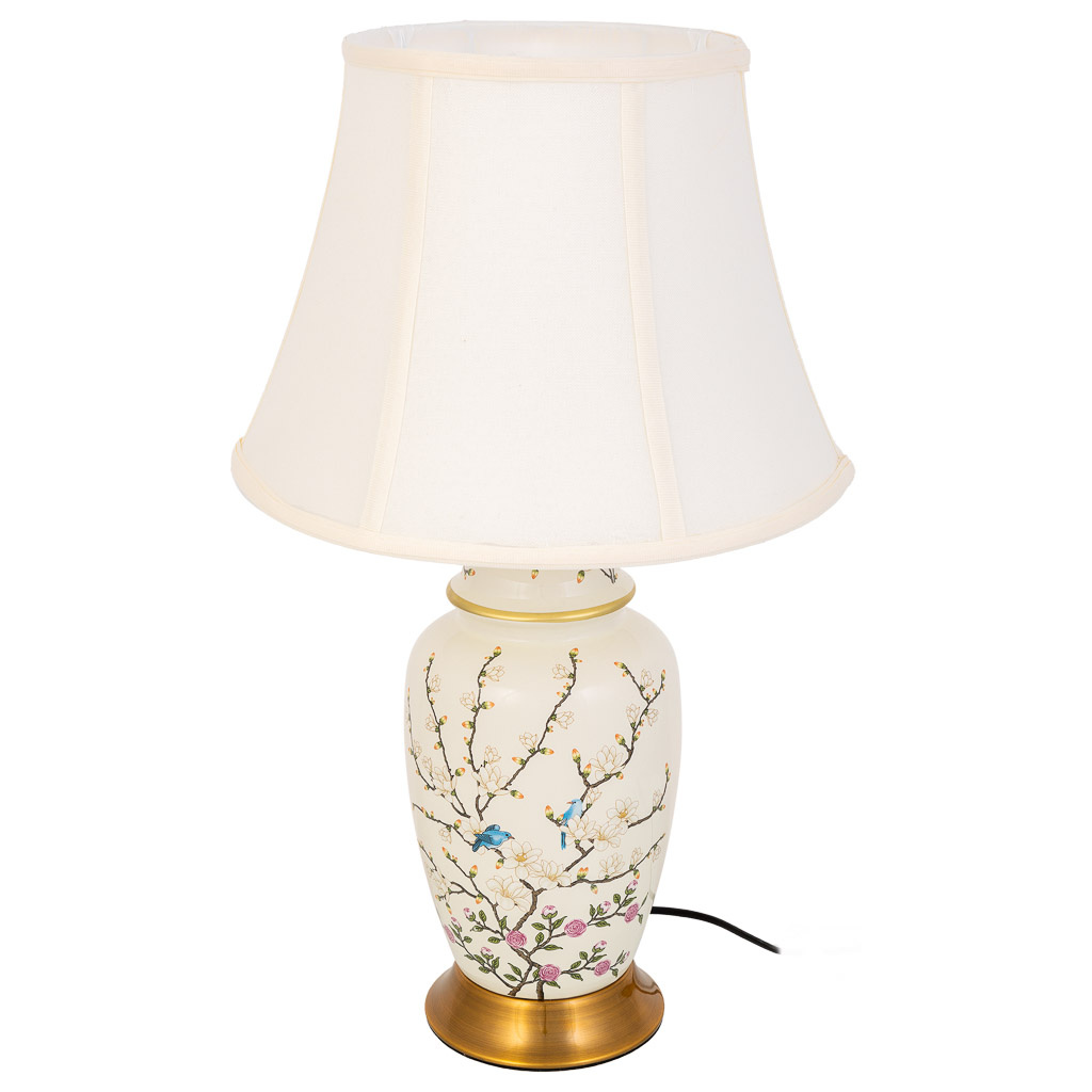 Lampe De Table En Céramique Blanche D33x55