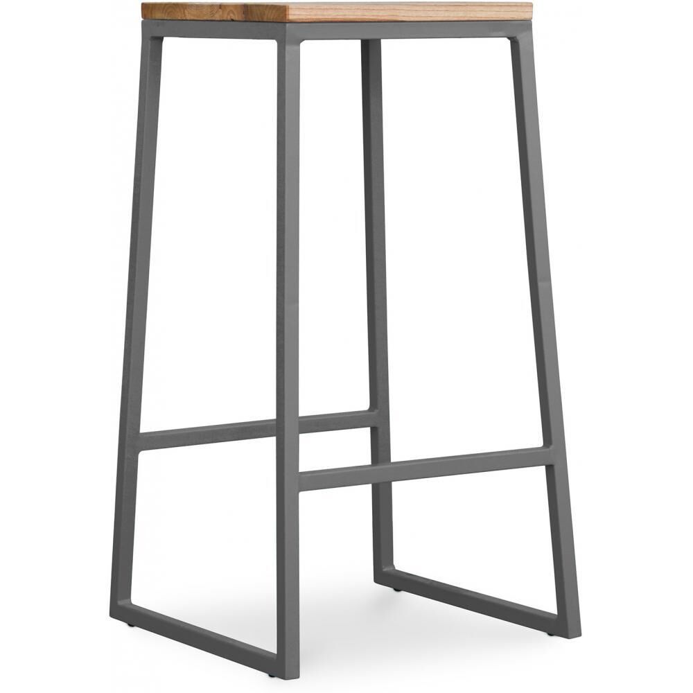 Privatefloor - Tabouret Design Industriel - Bois Et Métal - 76cm - Big Boy Gris Foncé