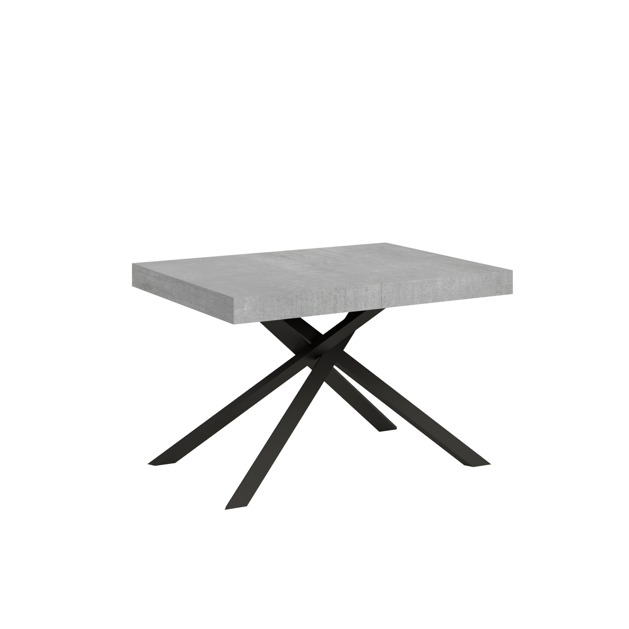 Table Extensible 130/234x90 Cm Karida Gris Béton Pieds Anthracite