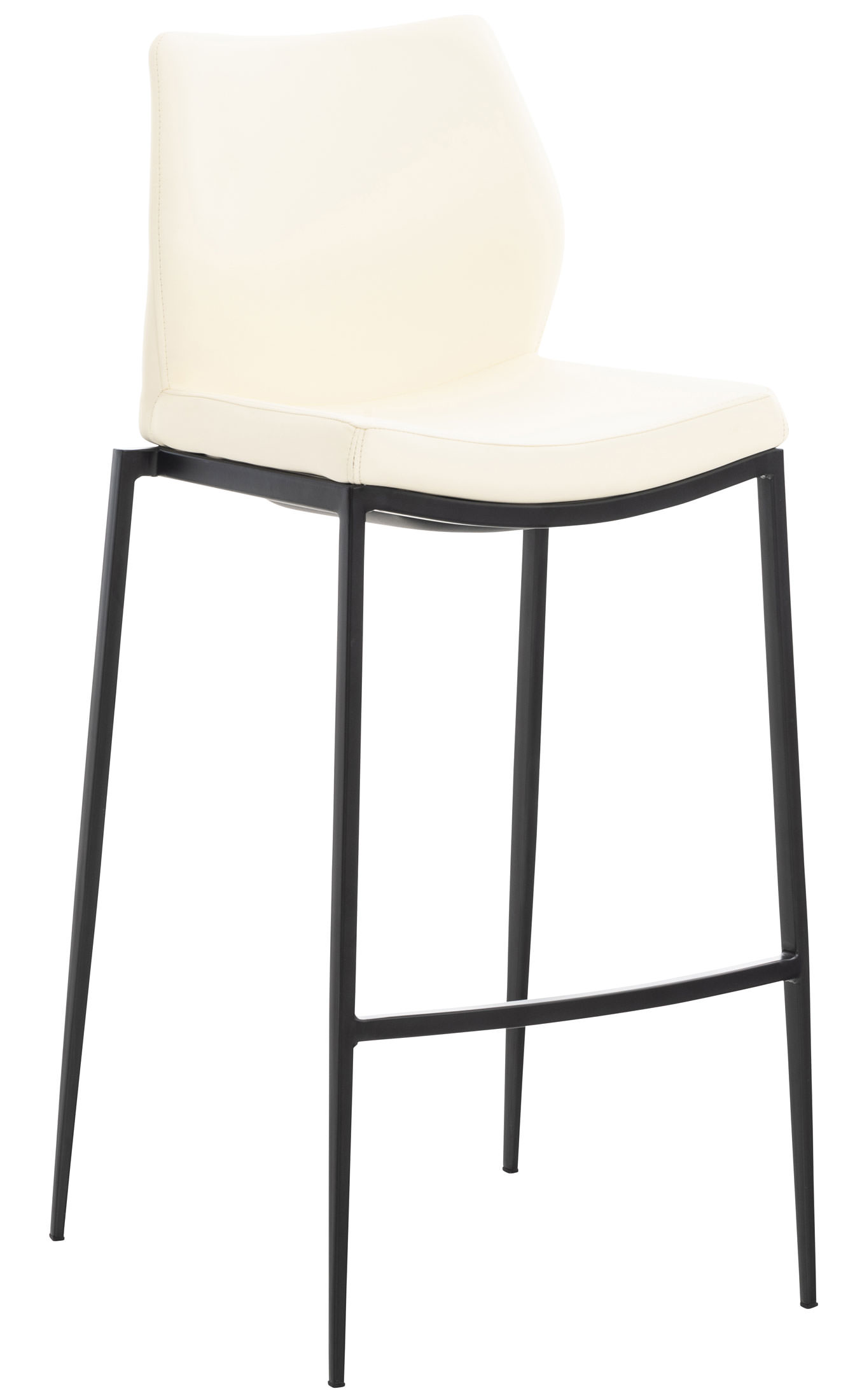 Tabouret De Bar Matola Simili Cuir Noir Crème
