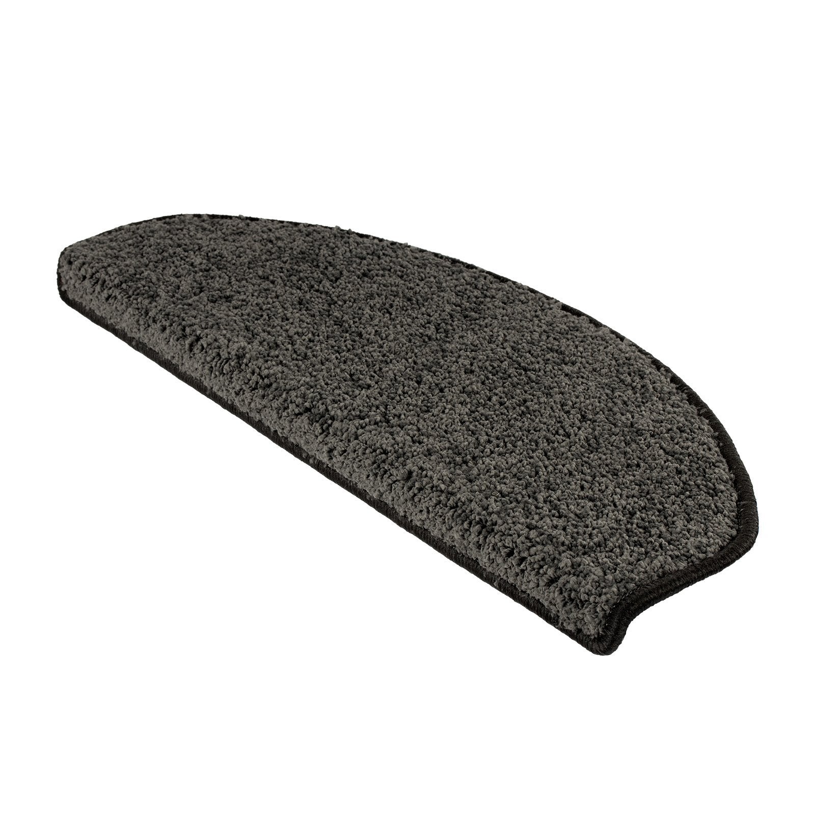 Tapis D'escalier Bali Gris Anthracite Demi-circulaire 23,5 X 65 Cm