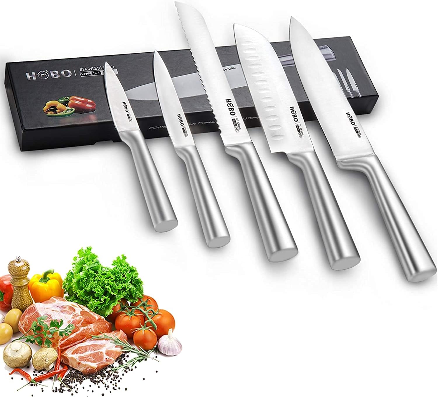 Ensemble De Couteaux De Cuisine Professional 5 Pièces En Acier Inoxydable