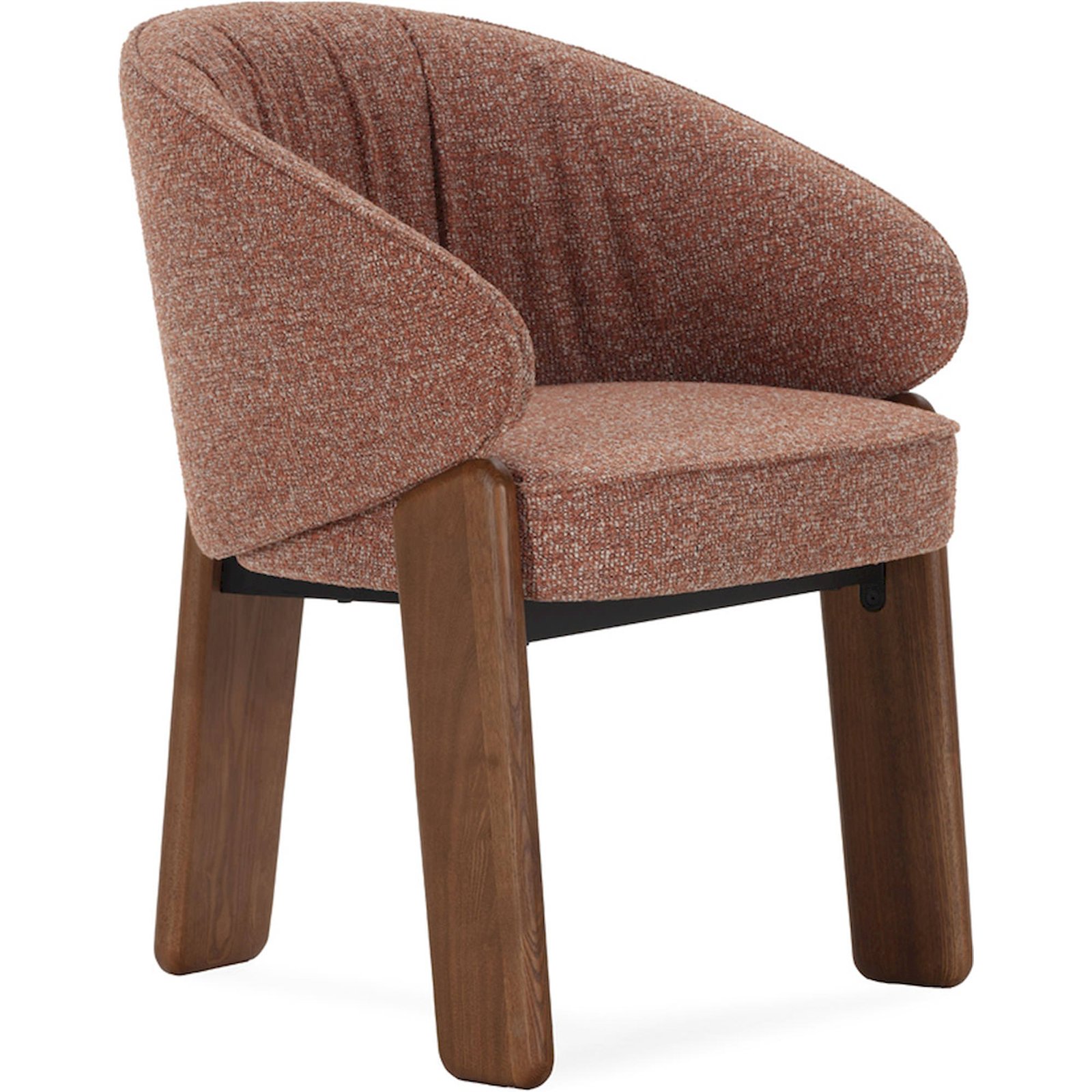 Chaise En Frêne Et Tissu Brique - Noyer, Brique