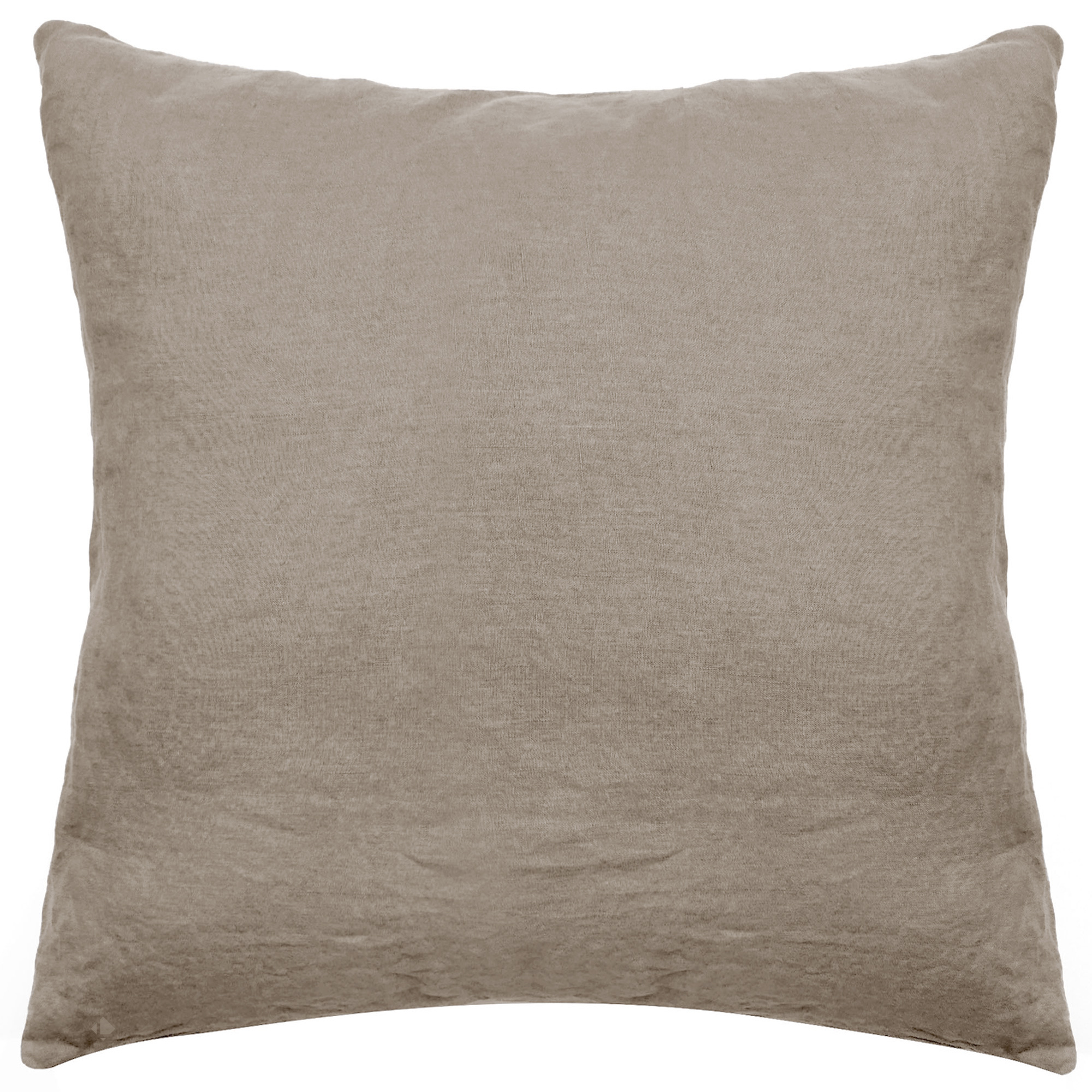 Taie D'oreiller Palace Pur Coton Lavé 65x65 Cm Uni Marron Camel