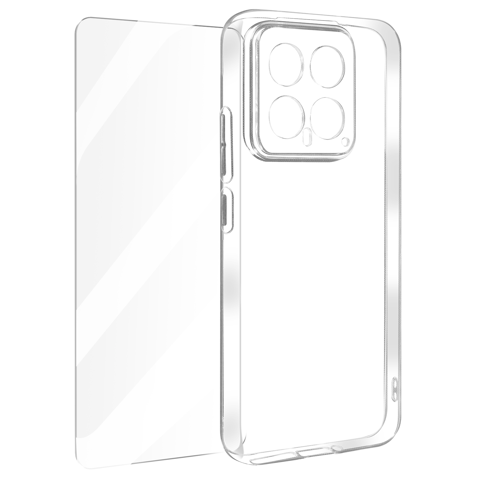 Coque Pour Xiaomi 14 Souple Avec Verre Trempé Dureté 9h Transparent